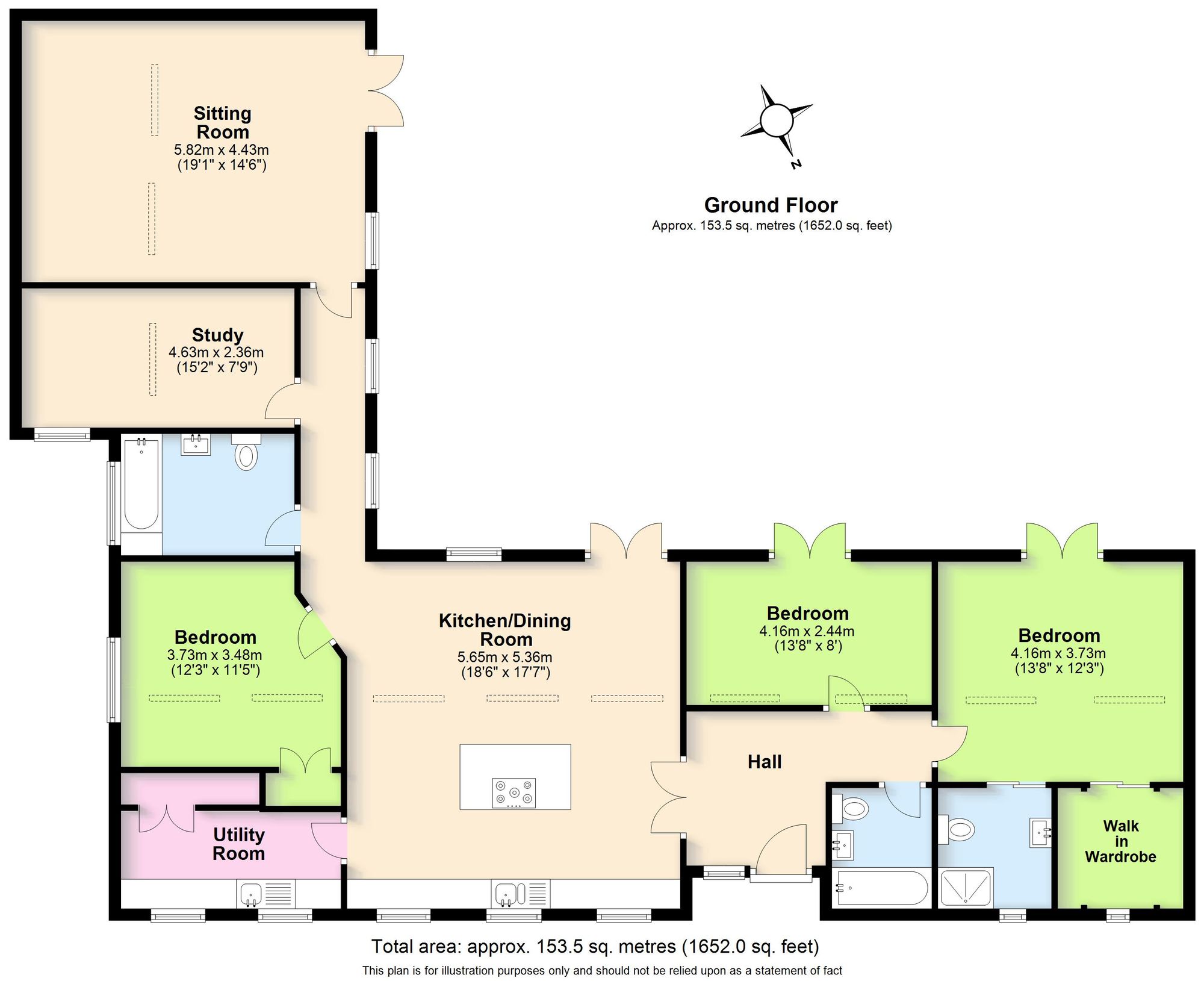 4 bed detached bungalow for sale in Burnthurst Lane, Rugby - Property floorplan