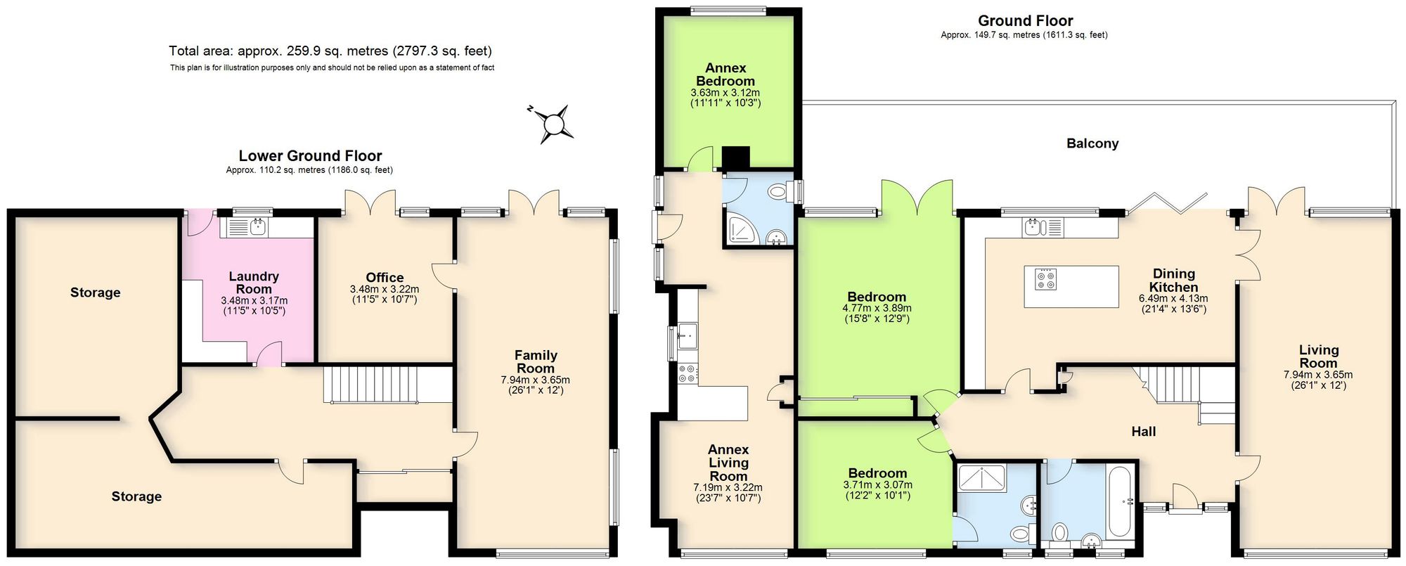 4 bed detached house for sale in Tainters Hill, Kenilworth - Property floorplan