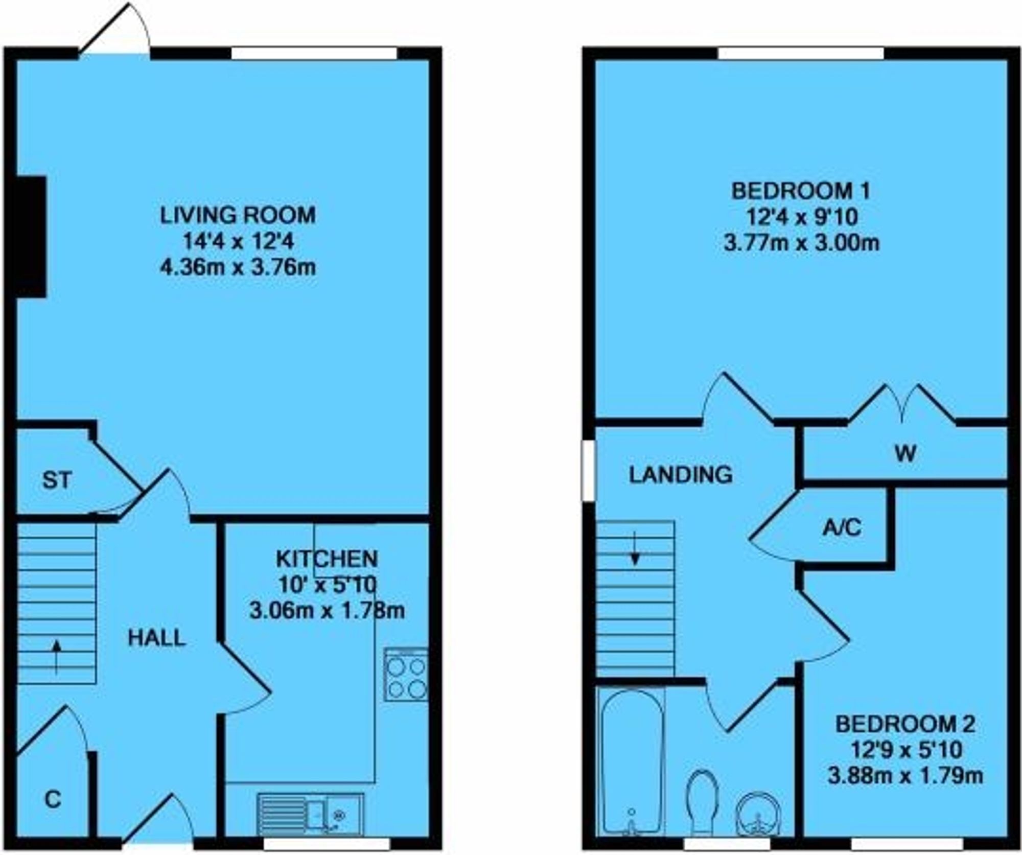 2 bed house to rent in Dell Farm Close, Solihull - Property floorplan