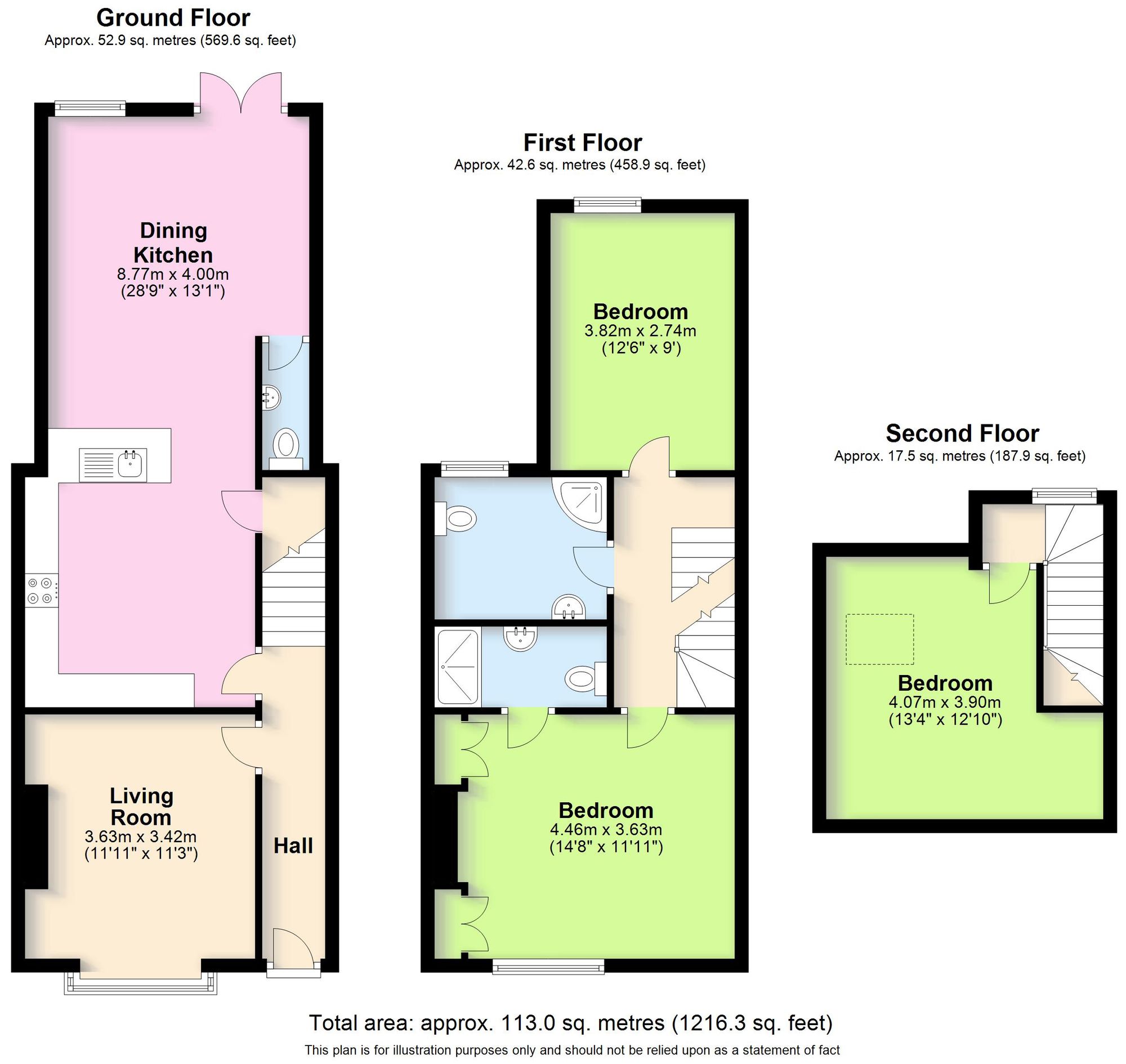 3 bed house for sale in Clarendon Road, Kenilworth - Property floorplan