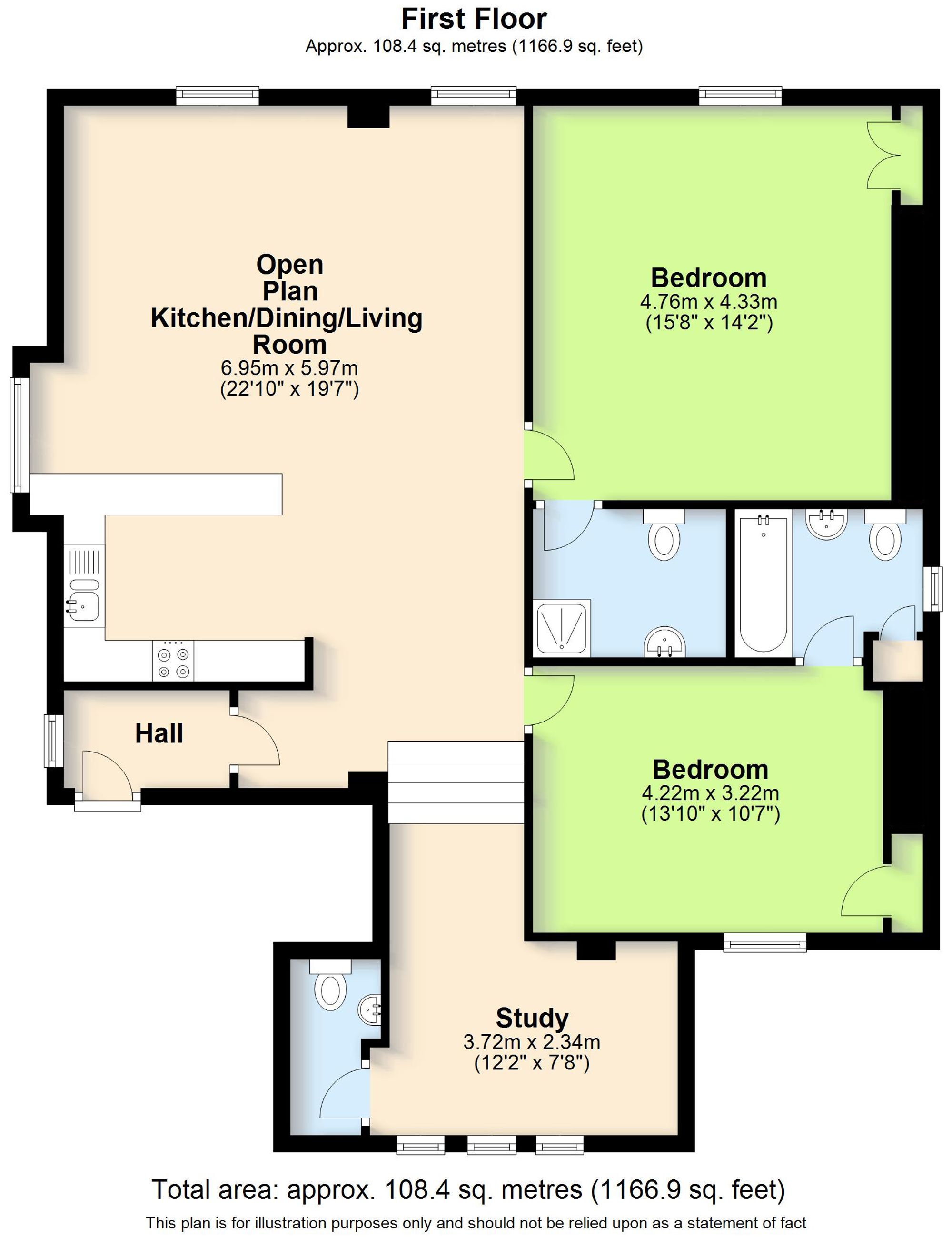 2 bed apartment to rent in Portland Street, Leamington Spa - Property floorplan