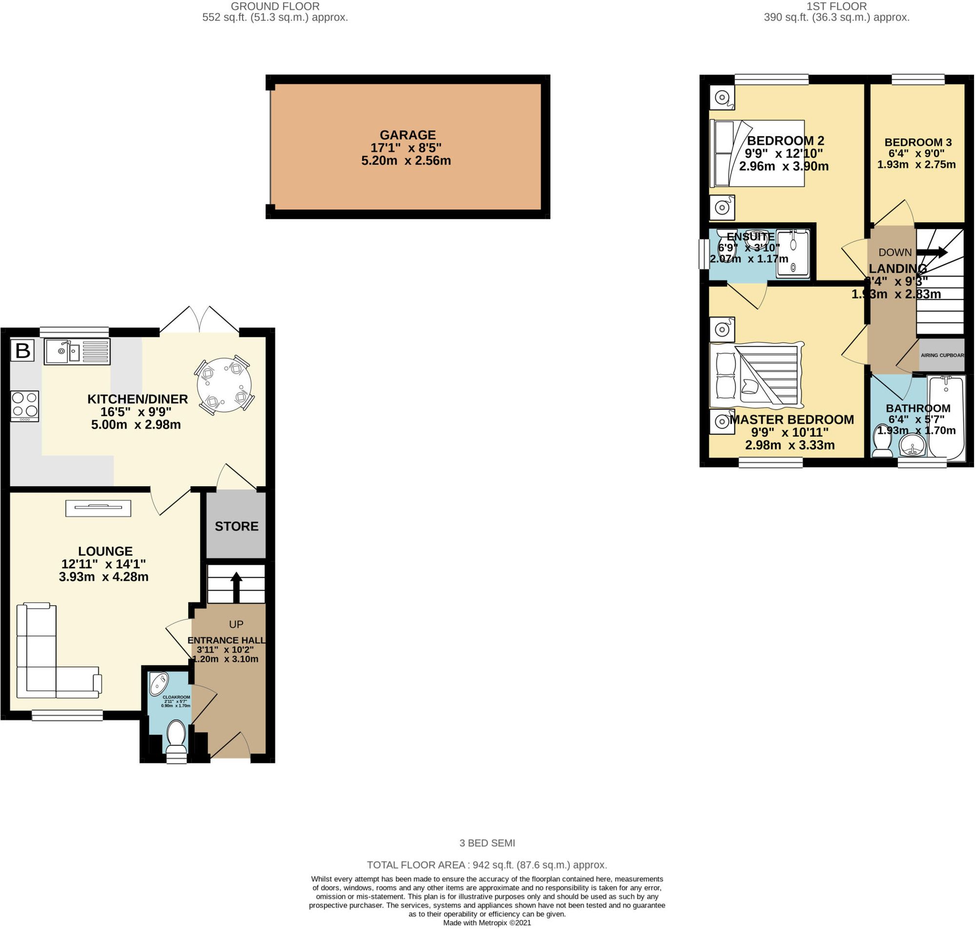 3 bed semi-detached house to rent in Astoria Drive, Coventry - Property floorplan