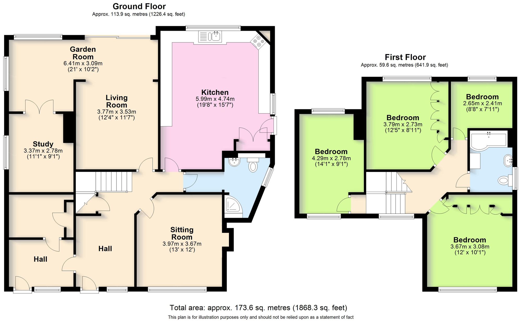 4 bed detached house for sale in Arbour Close, Kenilworth - Property floorplan