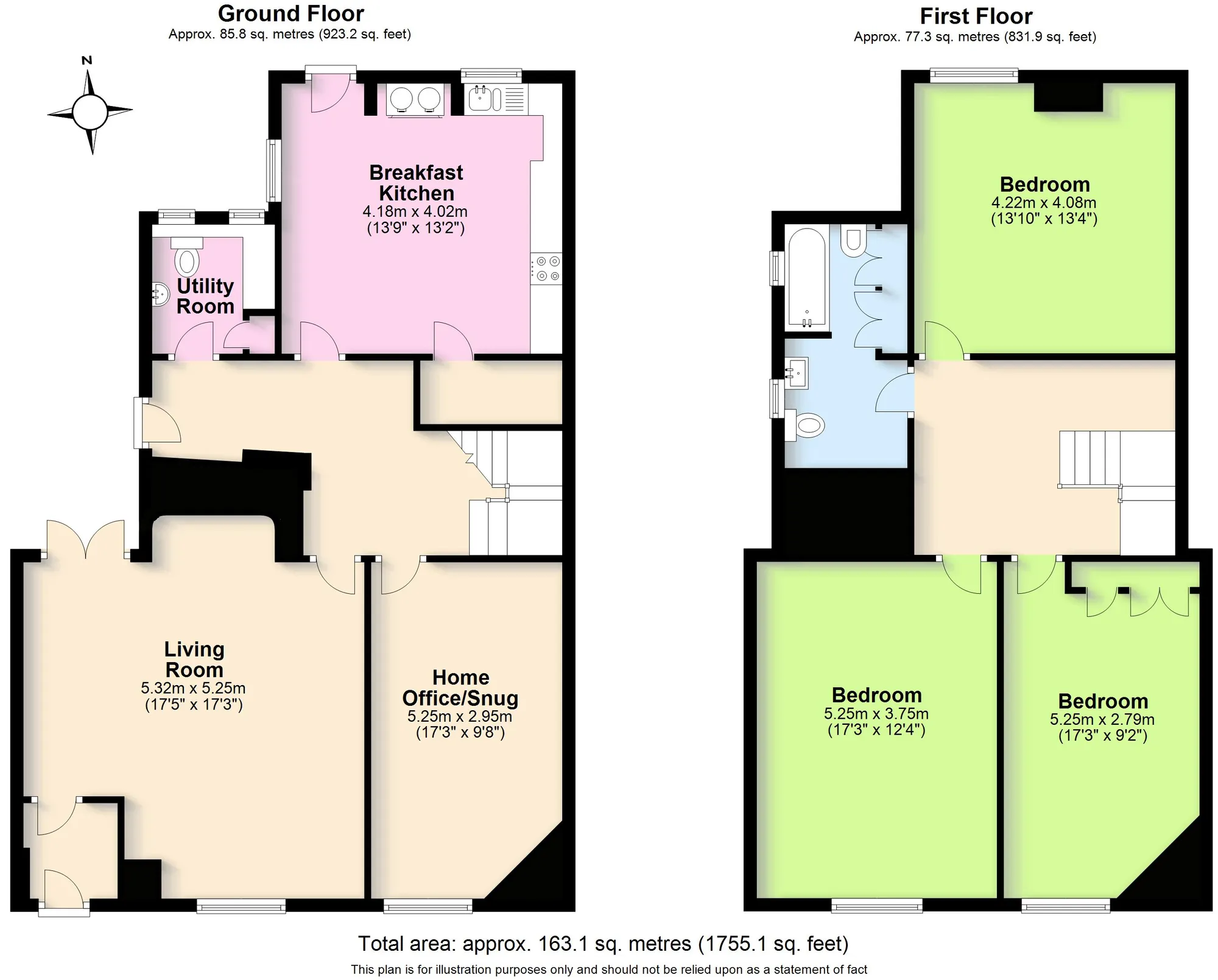 3 bed terraced house for sale in High Street, Kenilworth - Property floorplan