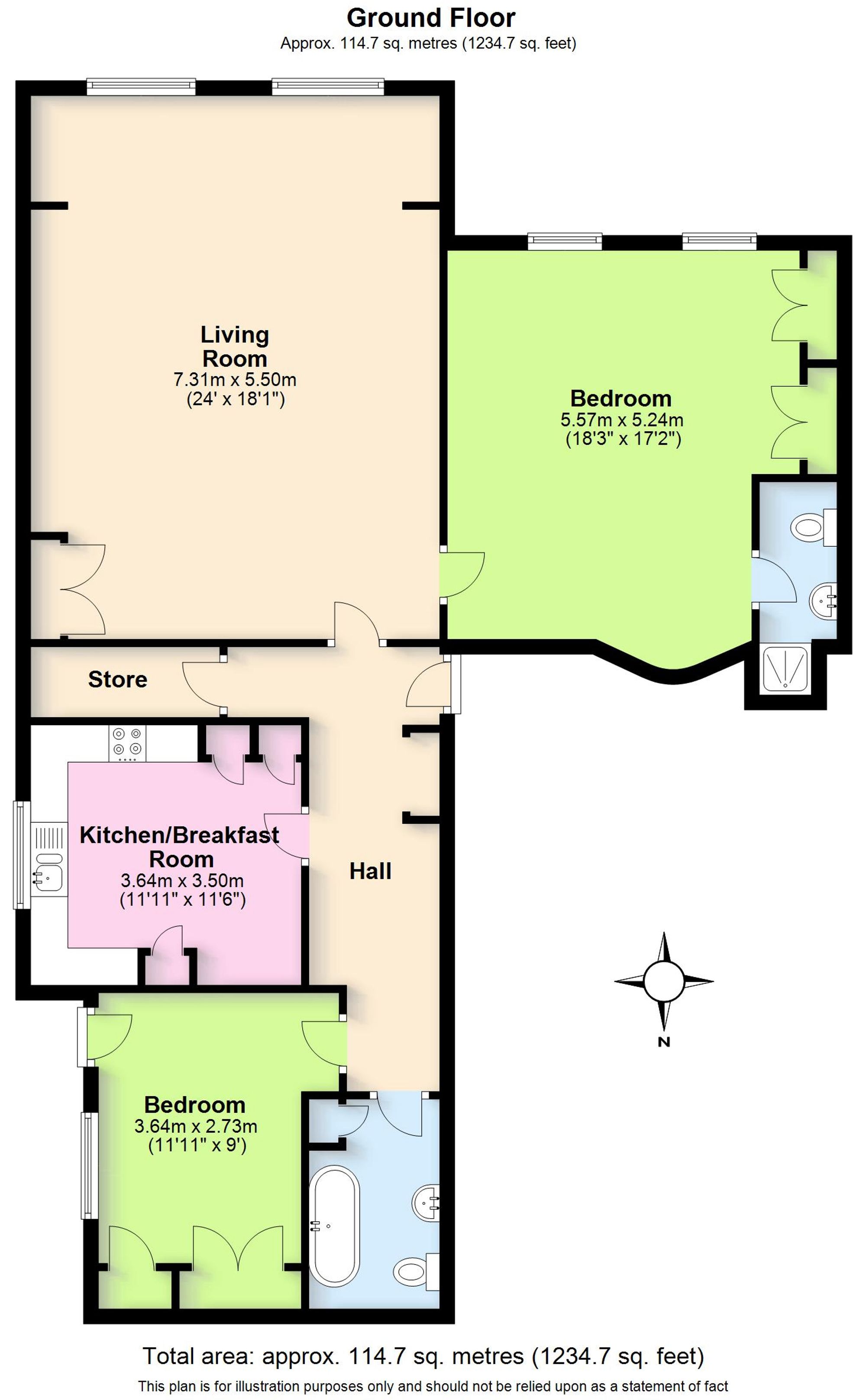 2 bed character property for sale in Fieldgate Lane, Kenilworth - Property floorplan