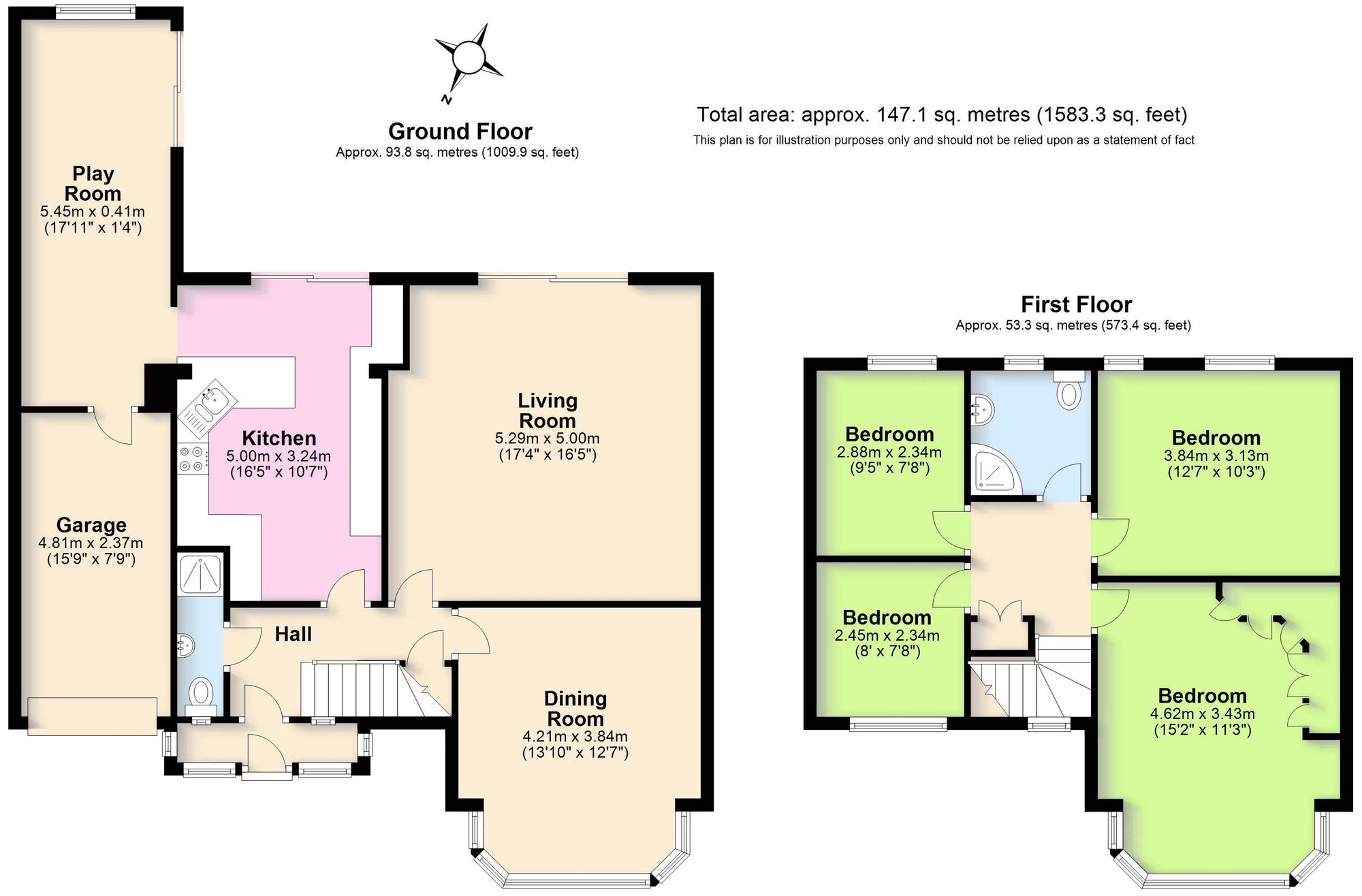 4 bed detached house for sale in Glasshouse Lane, Kenilworth - Property floorplan