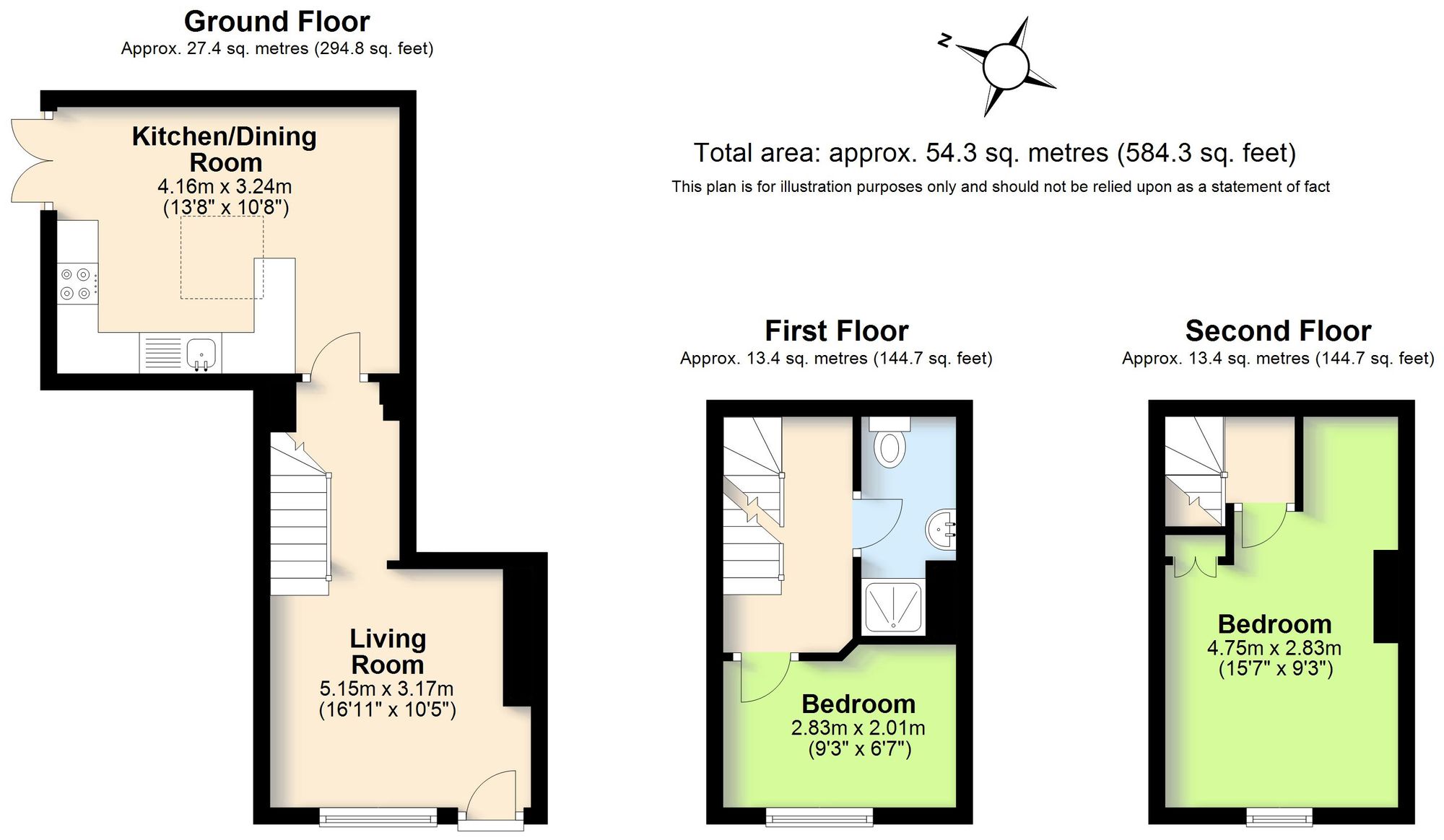 2 bed mid-terraced house for sale in Bridge Street, Kenilworth - Property floorplan