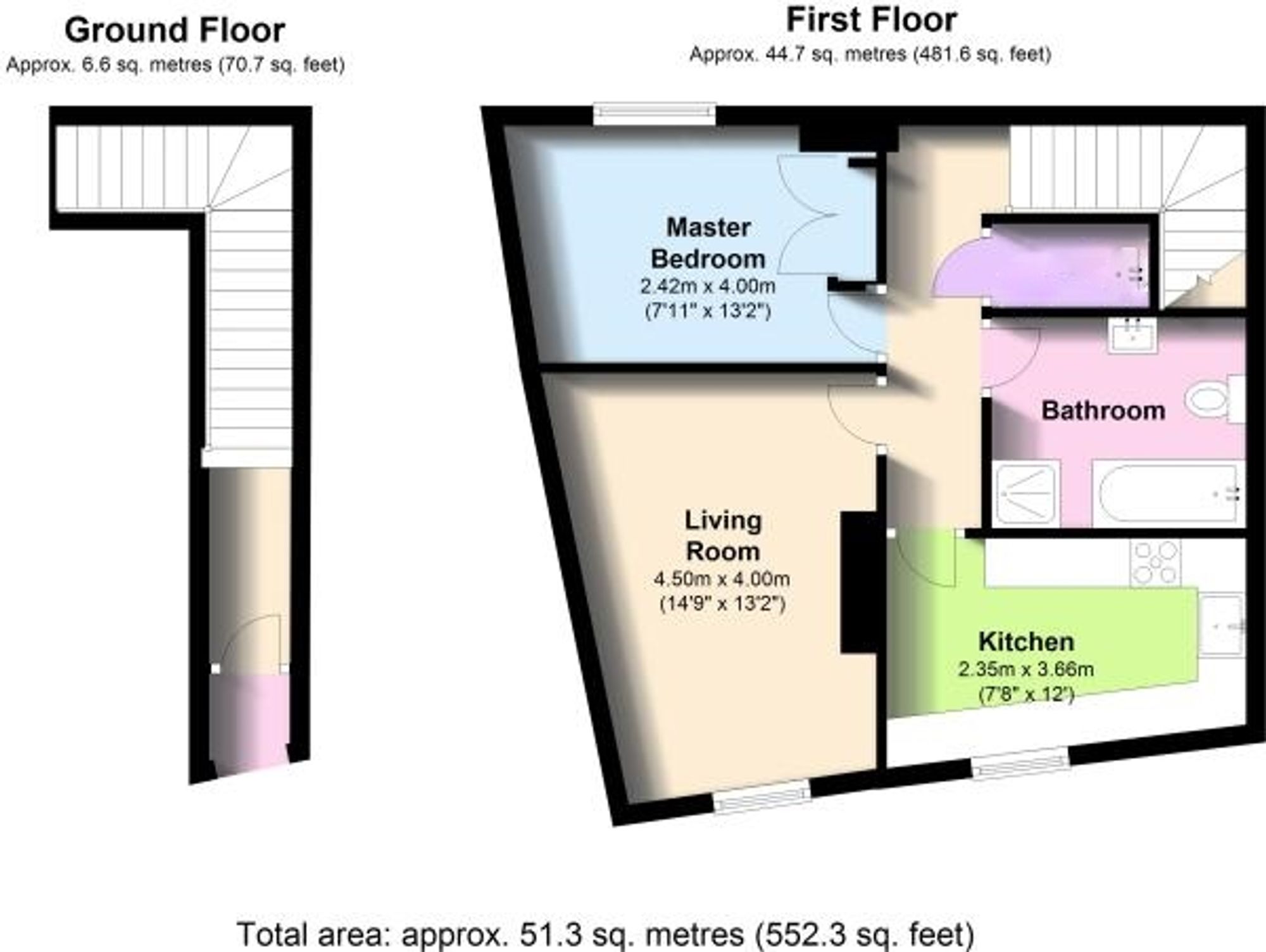 1 bed apartment to rent in Bridge Street, Kenilworth - Property floorplan