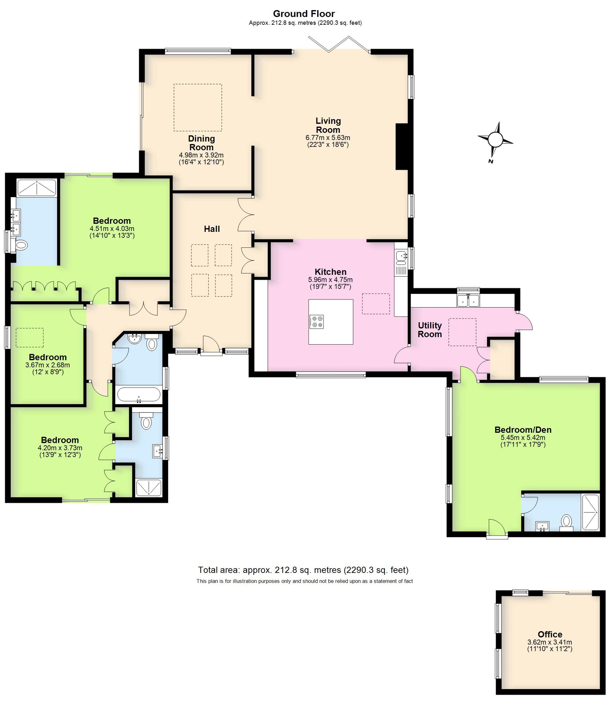 4 bed detached bungalow for sale in Windy Arbour, Kenilworth - Property floorplan