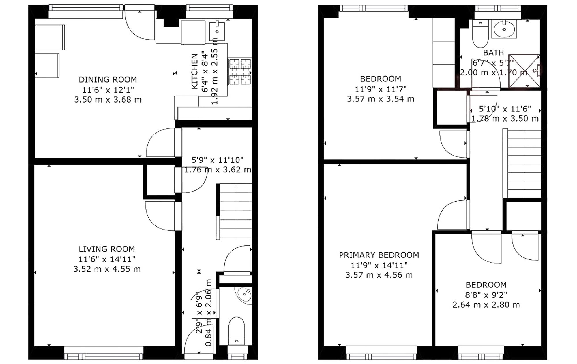 3 bed mid-terraced house to rent in Redfern Avenue, Kenilworth - Property floorplan