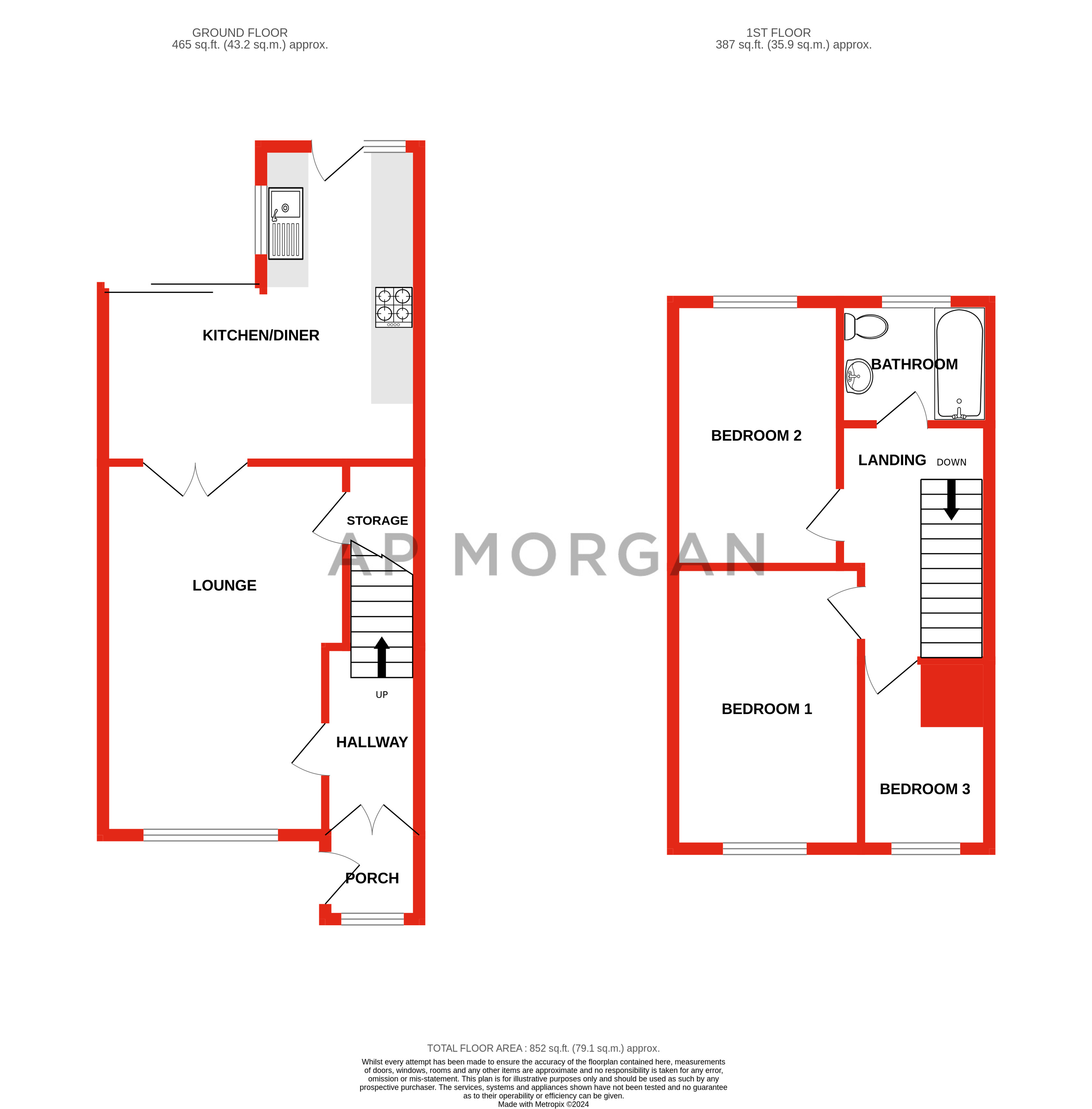 3 bed house to rent in Frederick Road, Stechford - Property floorplan