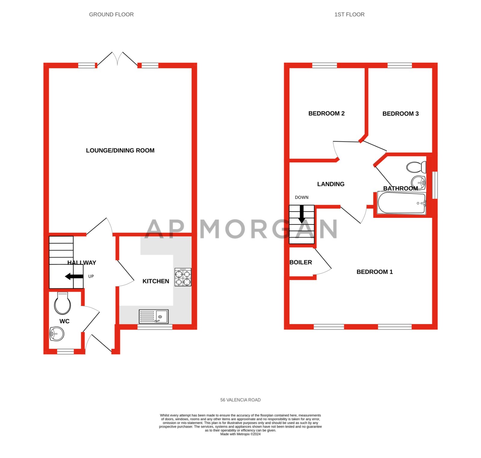 3 bed house to rent in Valencia Road, Bromsgrove - Property floorplan