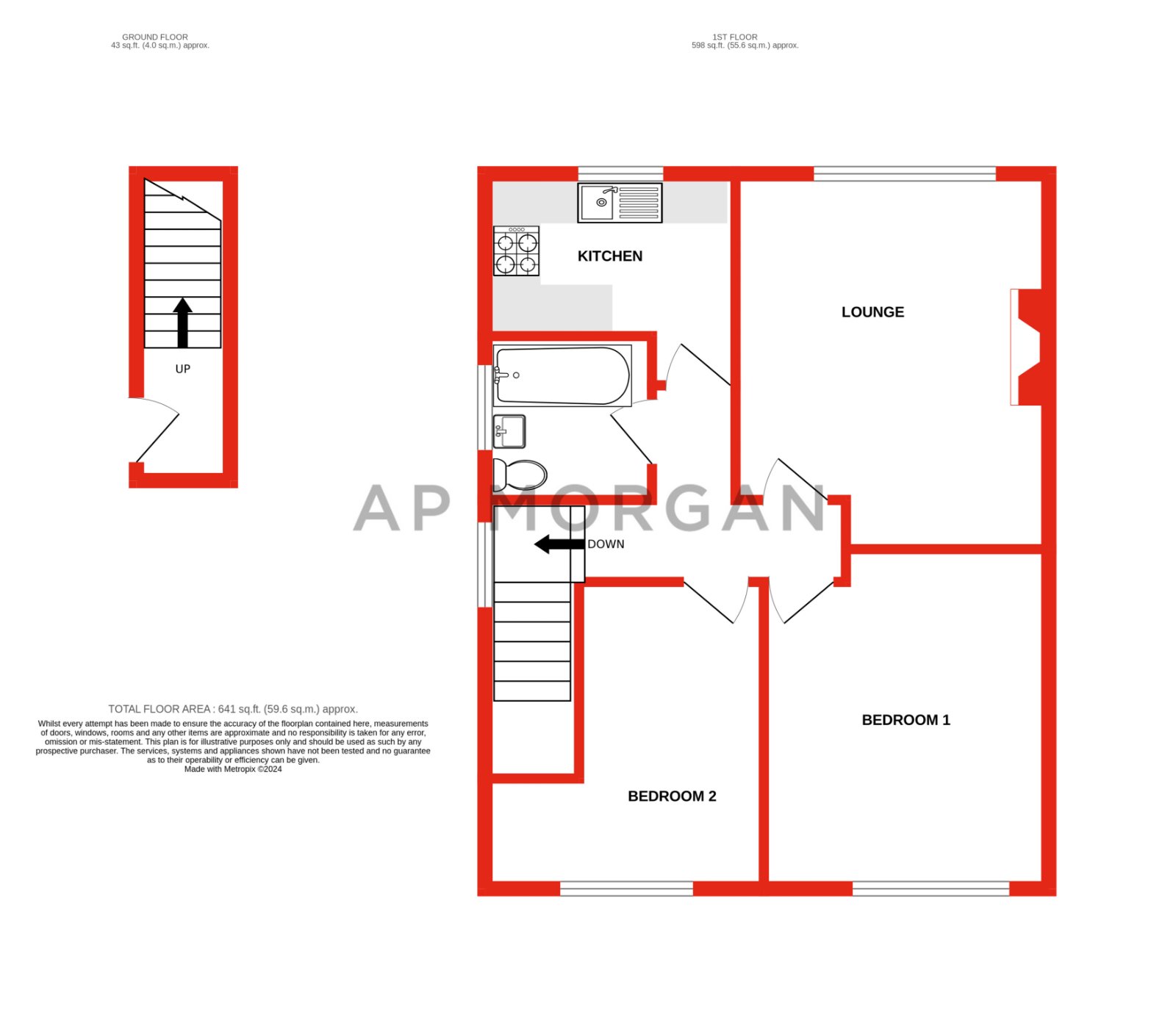 2 bed apartment to rent in Millfield Road, Bromsgrove - Property floorplan
