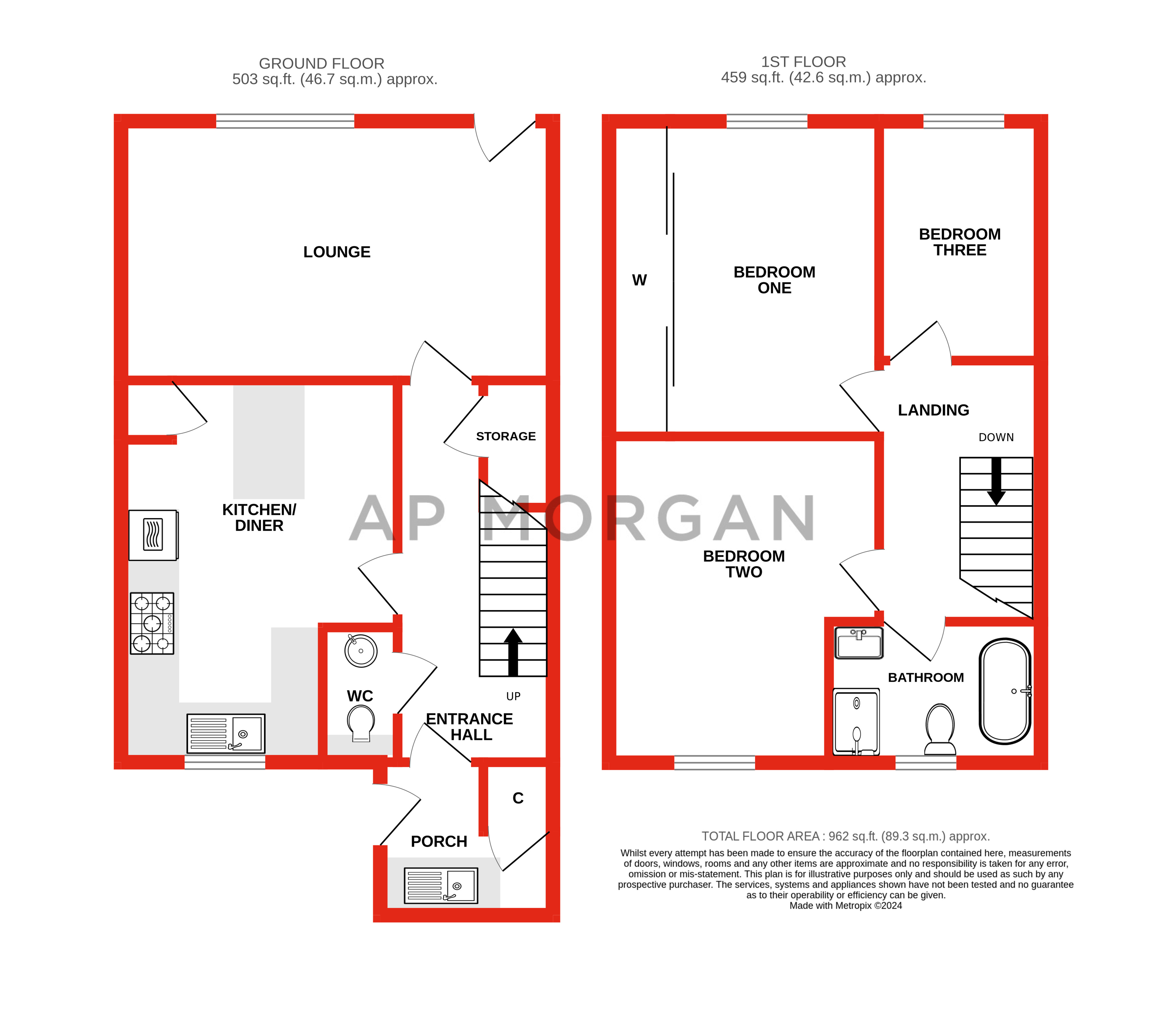 3 bed house to rent in Exhall Close, Church Hill South - Property floorplan