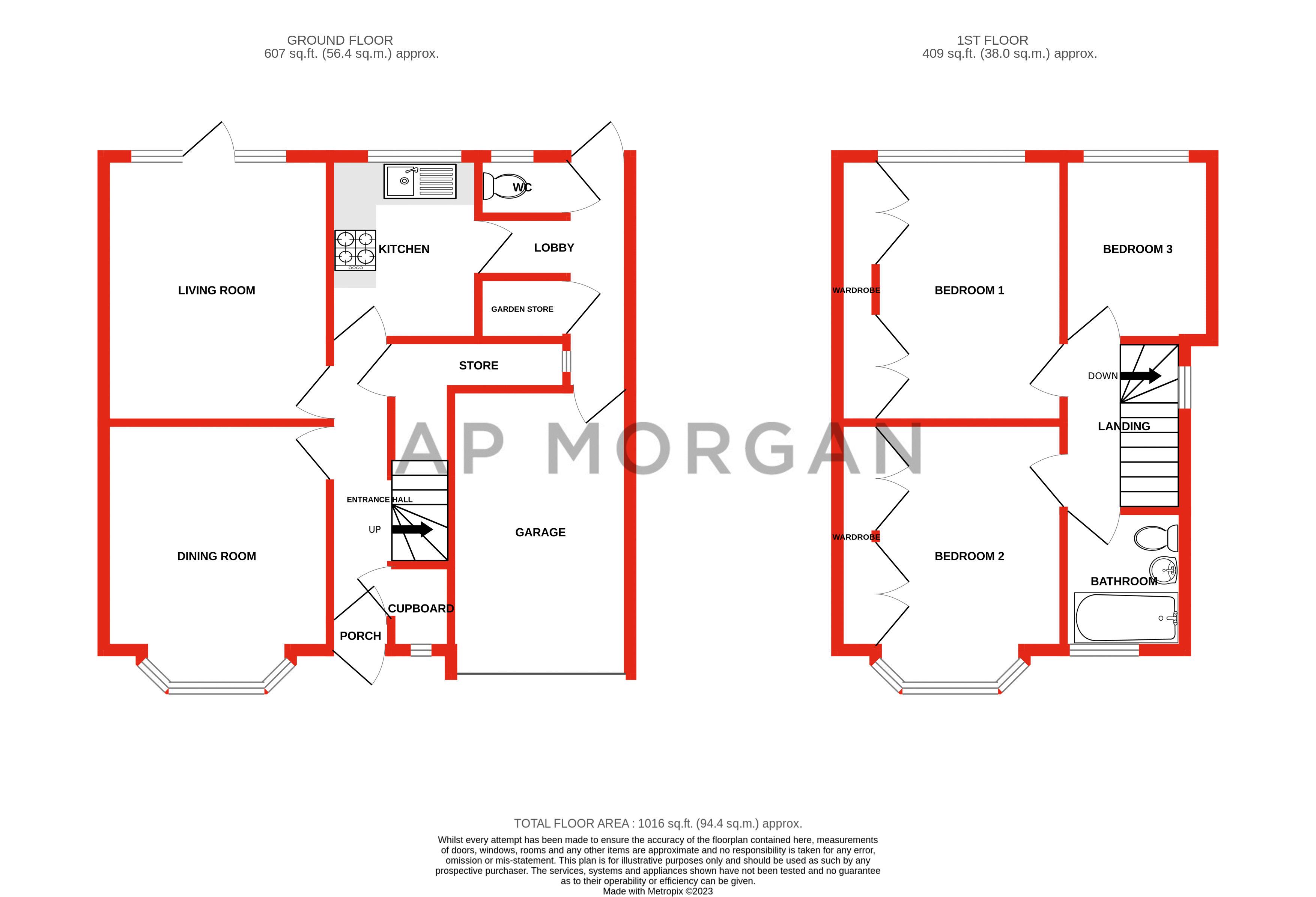 3 bed house for sale in Wilmington Road, Quinton - Property floorplan