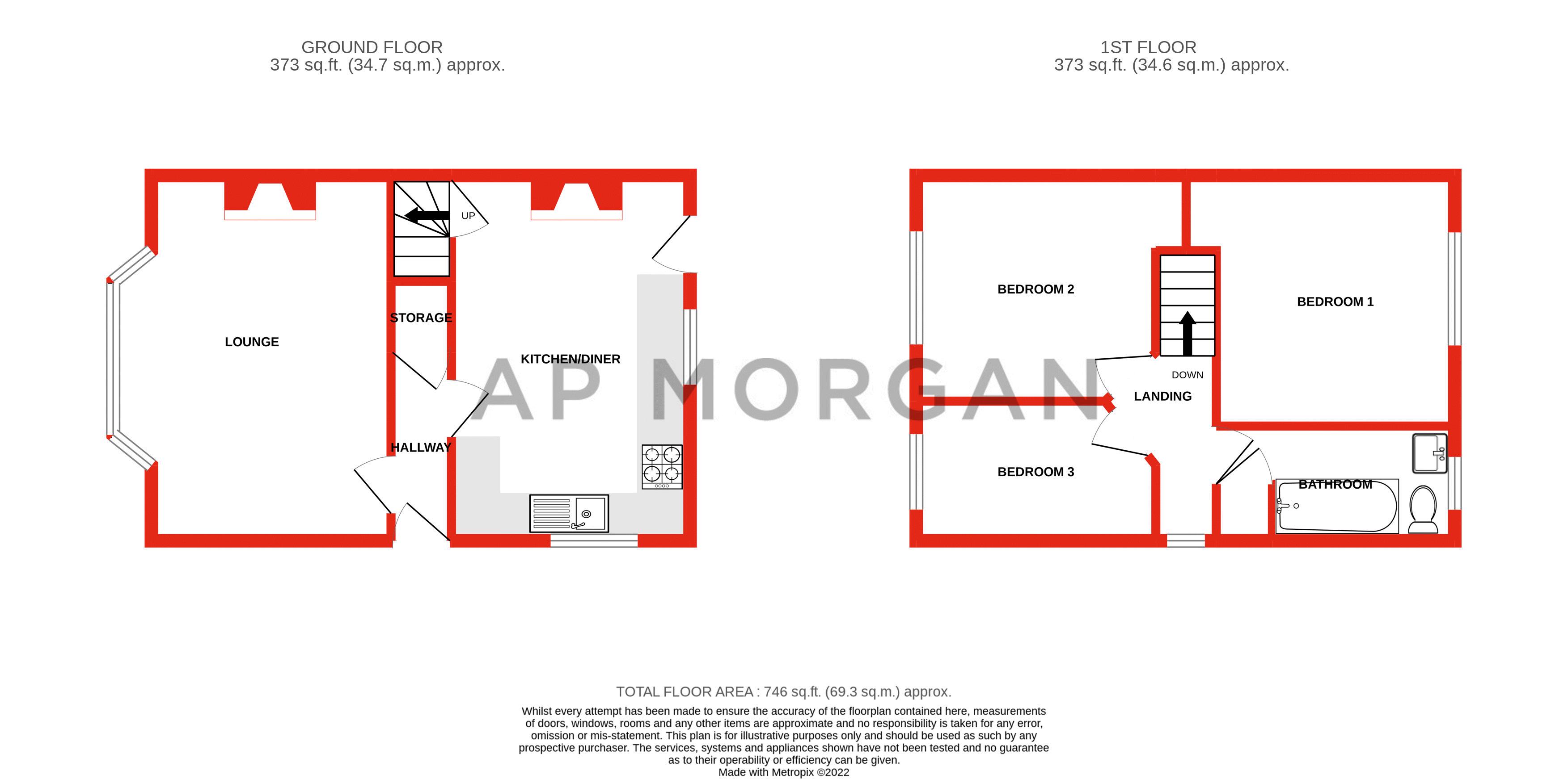 3 bed house for sale in Kendal Avenue, Rednal - Property floorplan