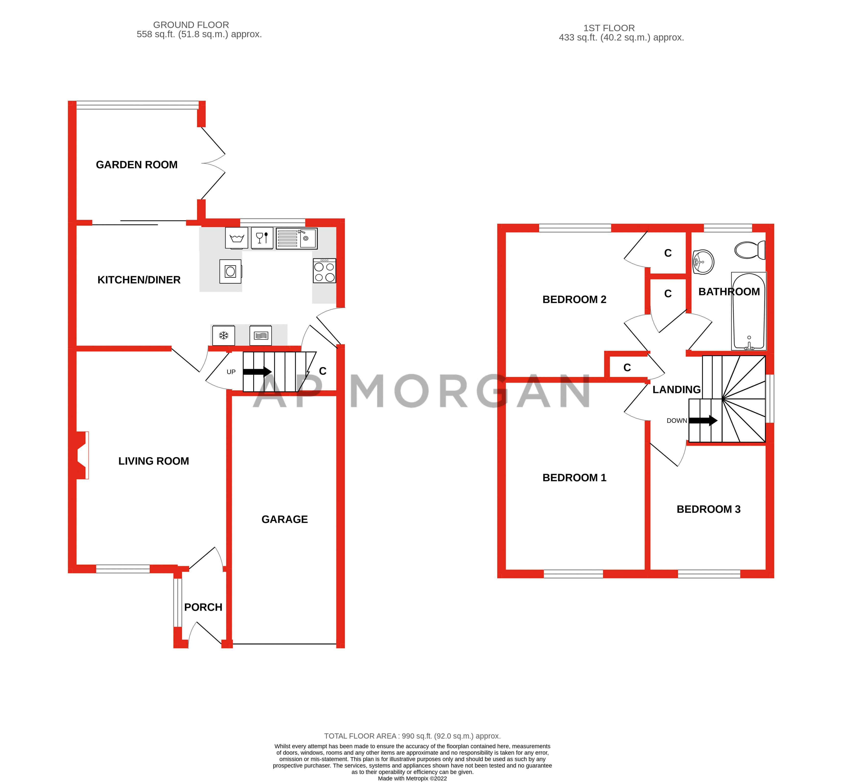 3 bed house for sale in Barford Crescent, Birmingham - Property floorplan