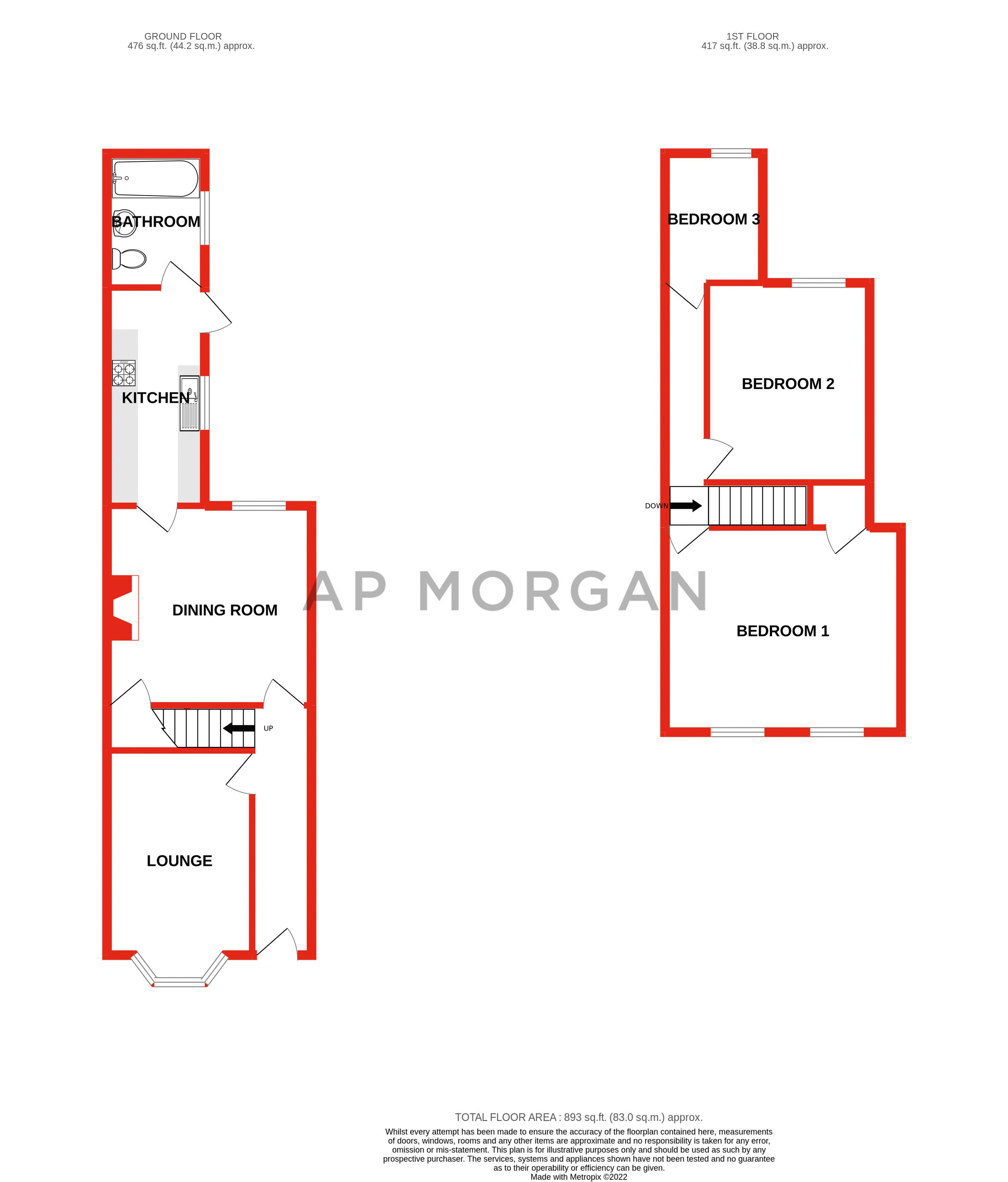 3 bed house for sale in Pershore Road, Stirchley - Property floorplan