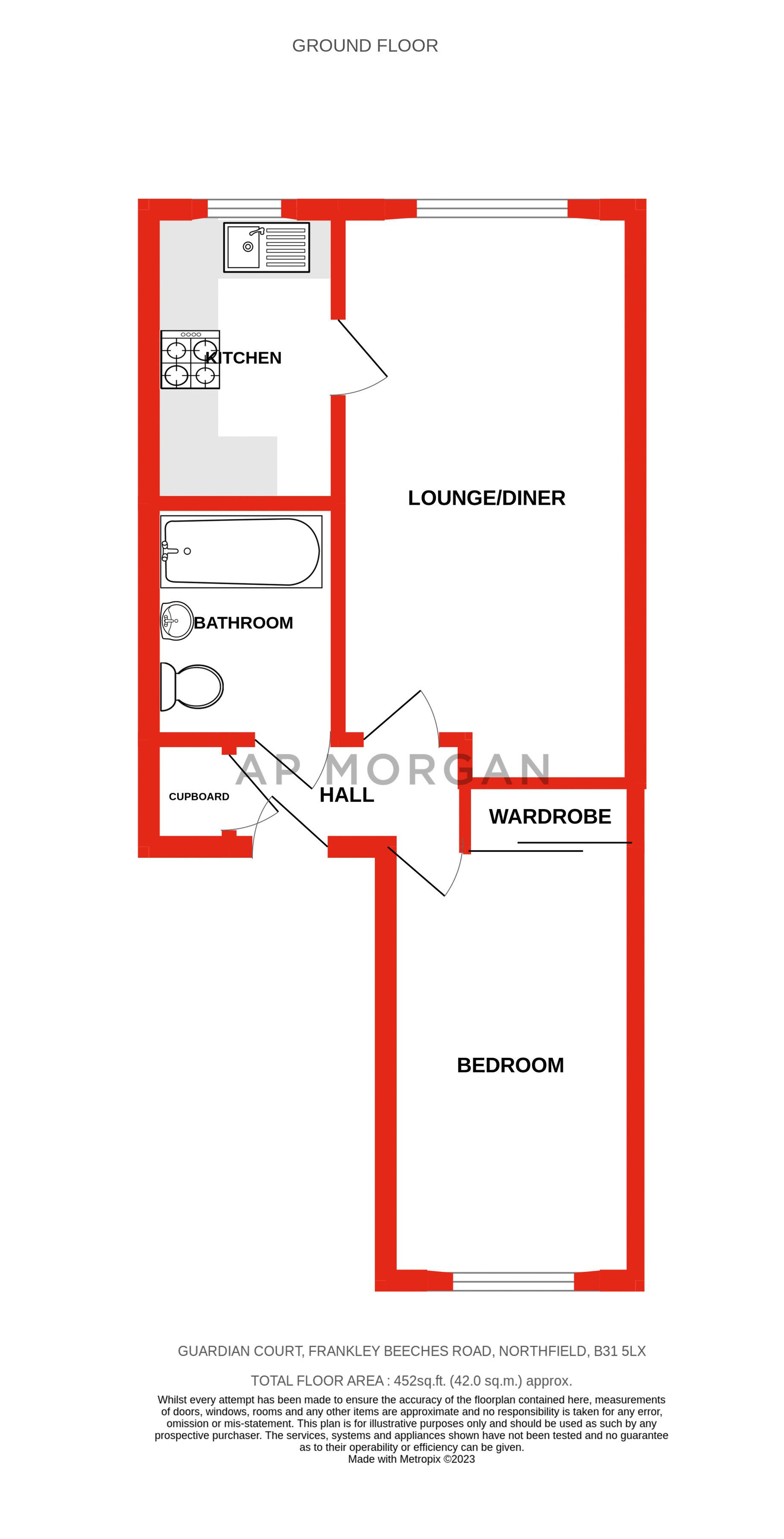 1 bed apartment for sale in Frankley Beeches Road, Birmingham - Property floorplan