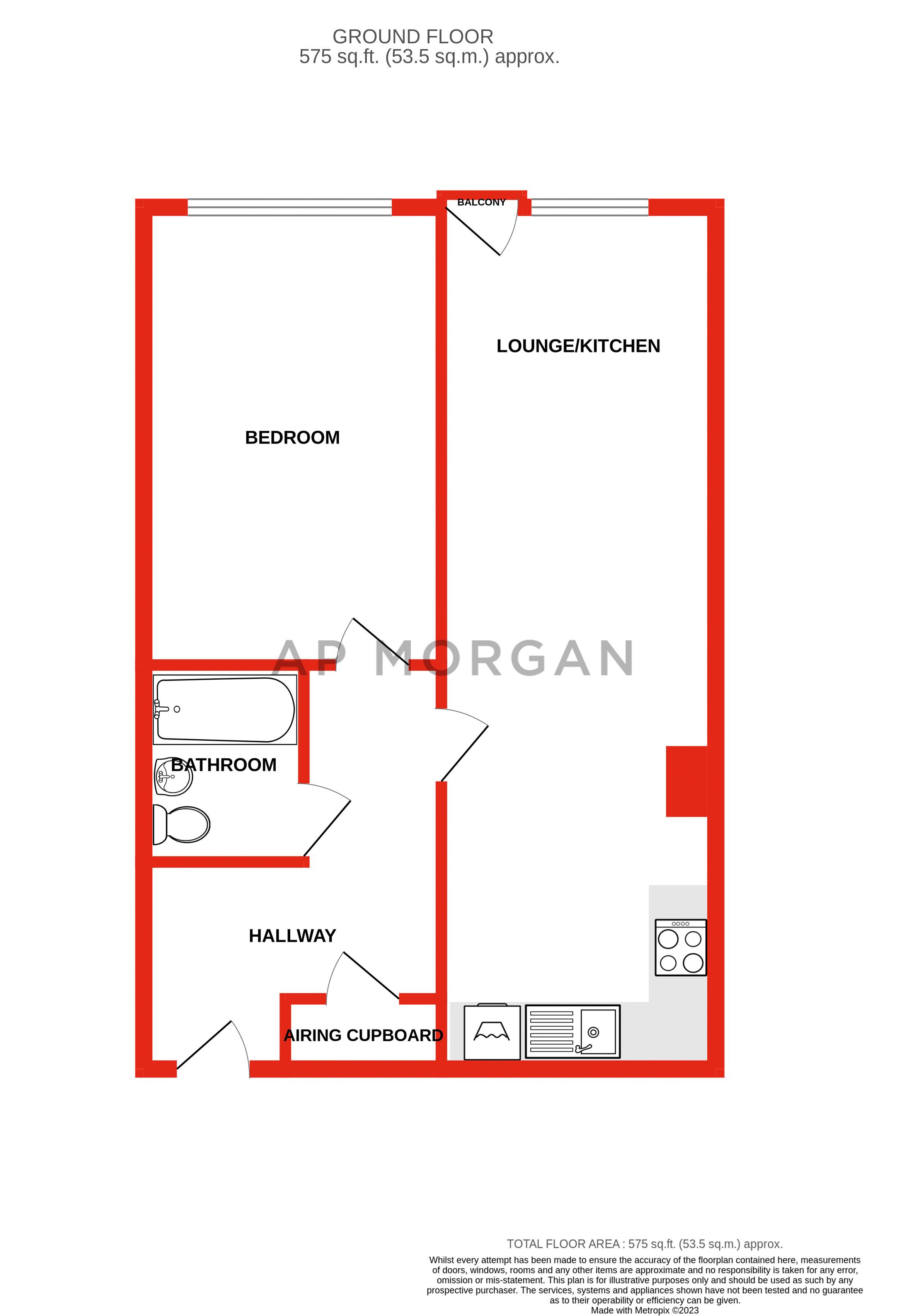 1 bed apartment for sale in Bradford Street, Birmingham - Property floorplan