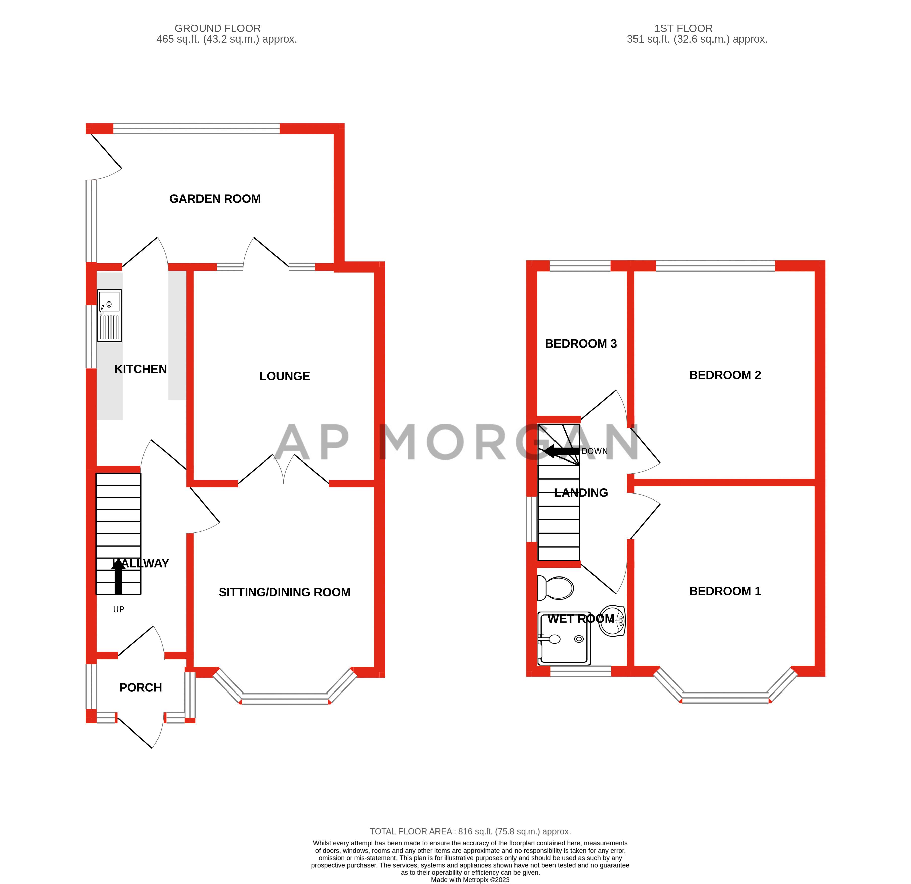 3 bed house for sale in Bowes Road, Rubery - Property floorplan