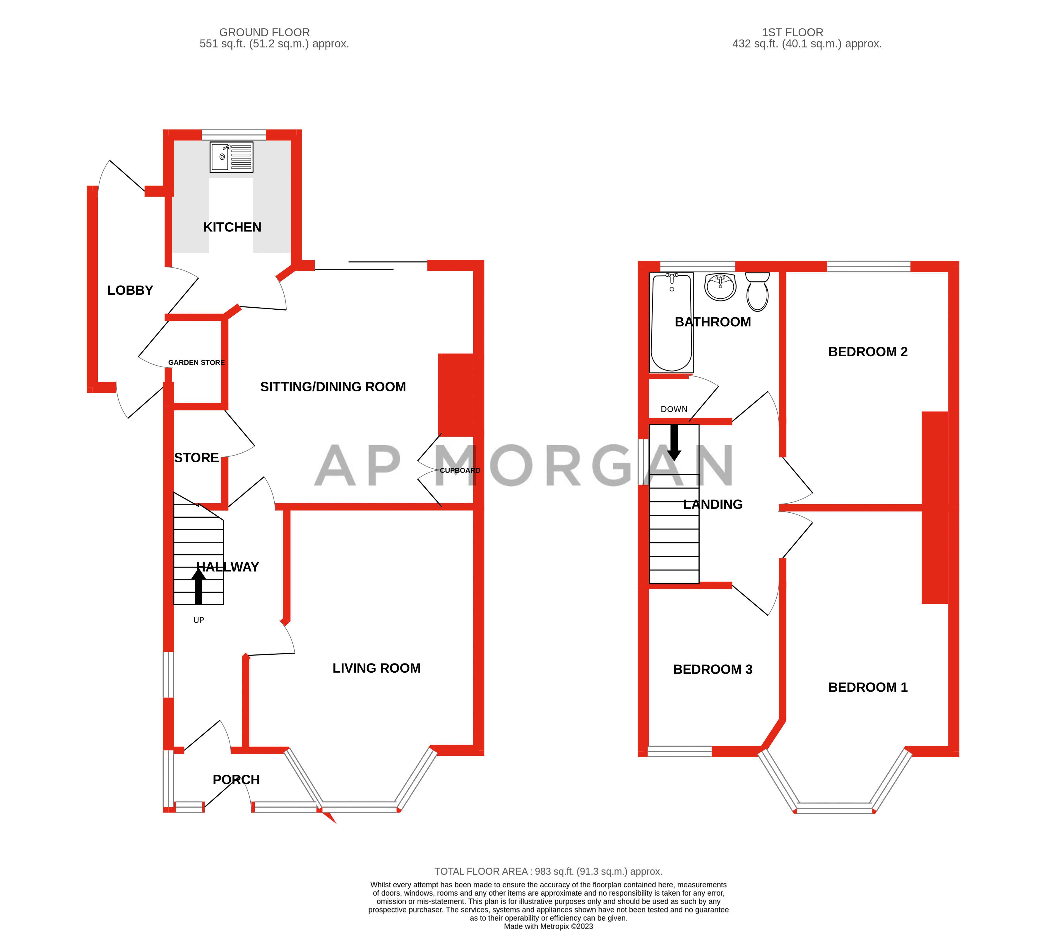3 bed house for sale in West Heath Road, Northfield - Property floorplan