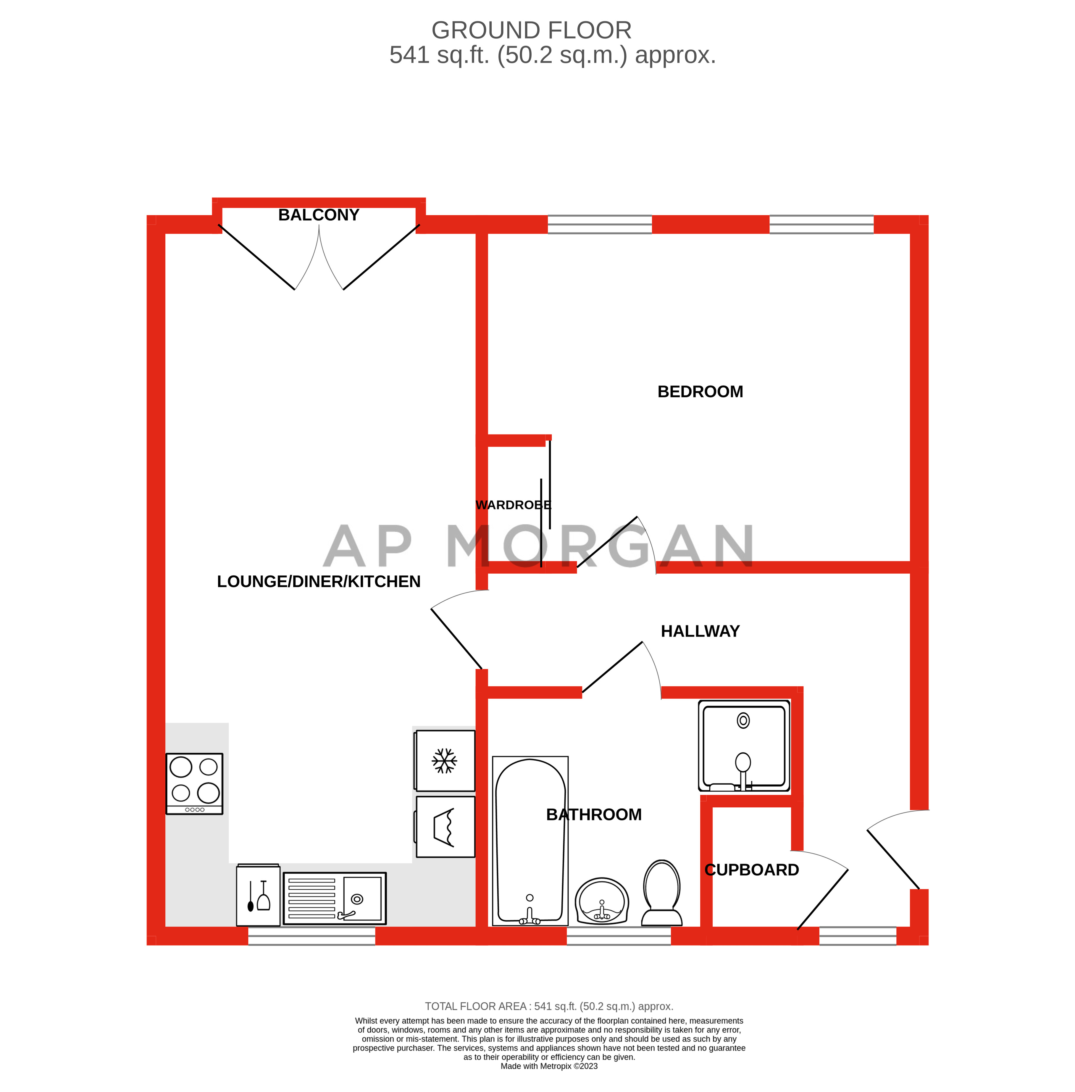 1 bed apartment for sale in Ascot Way, Birmingham - Property floorplan