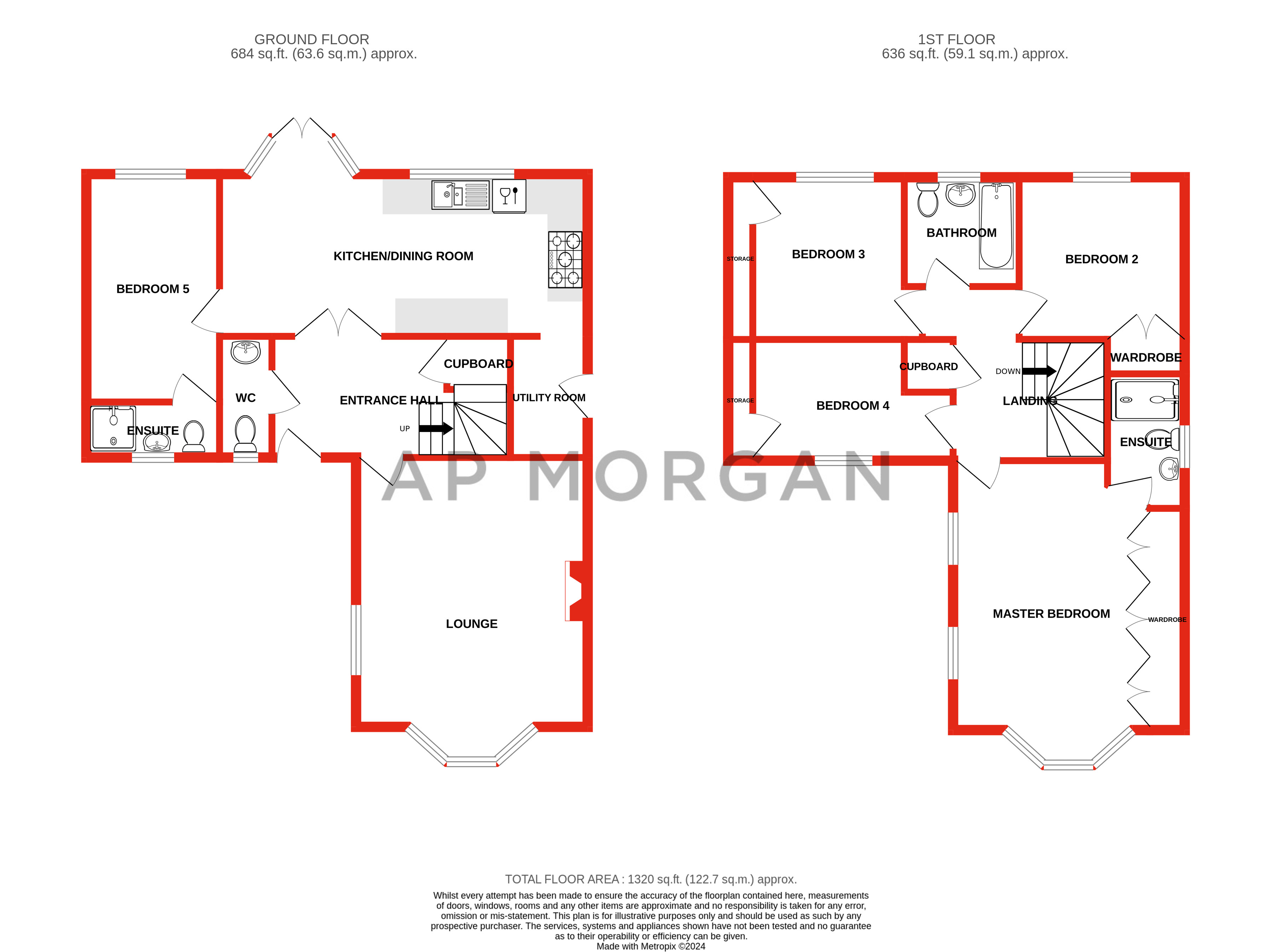 4 bed house for sale in Elm Drive, Northfield - Property floorplan
