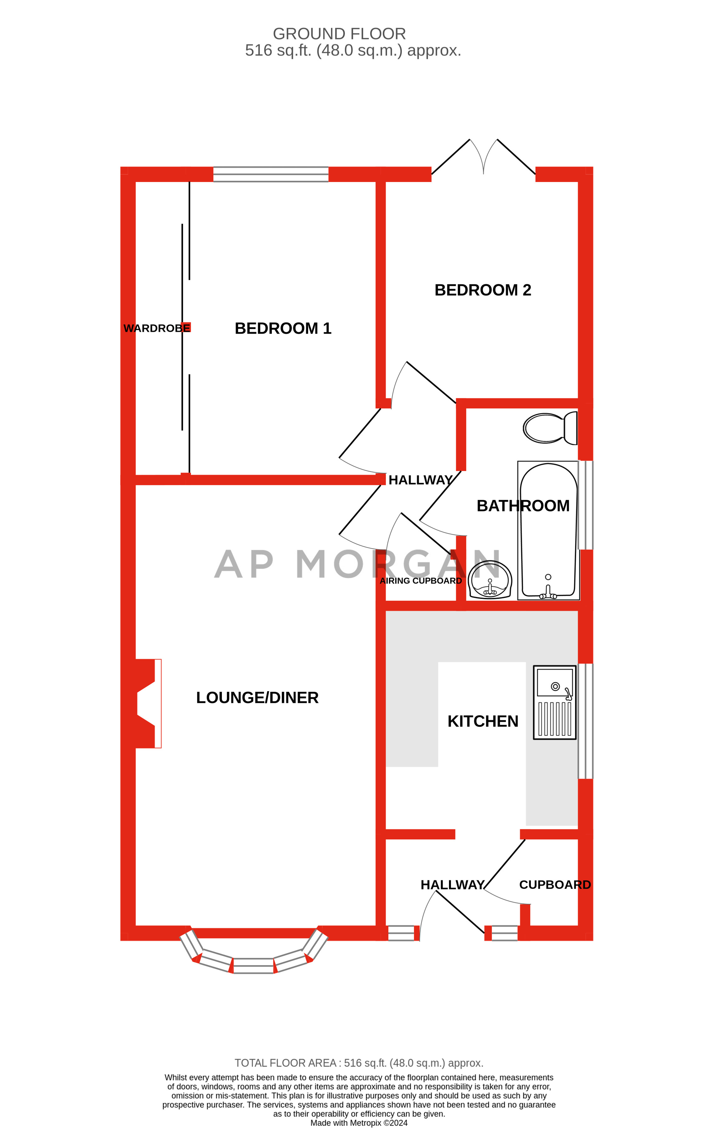 2 bed bungalow for sale in Rednal Mill Drive, Rednal - Property floorplan
