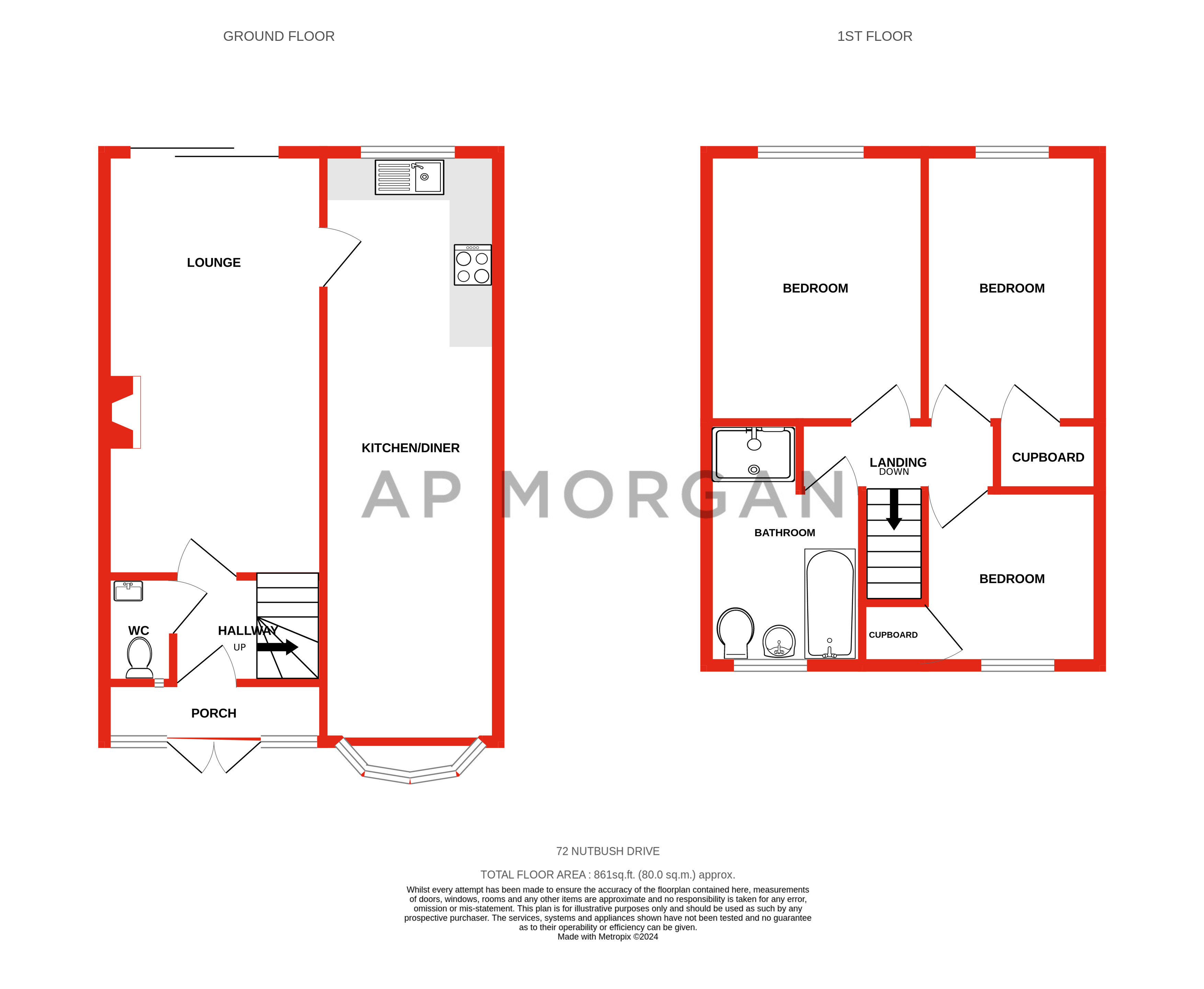 3 bed house for sale in Nutbush Drive, Birmingham - Property floorplan