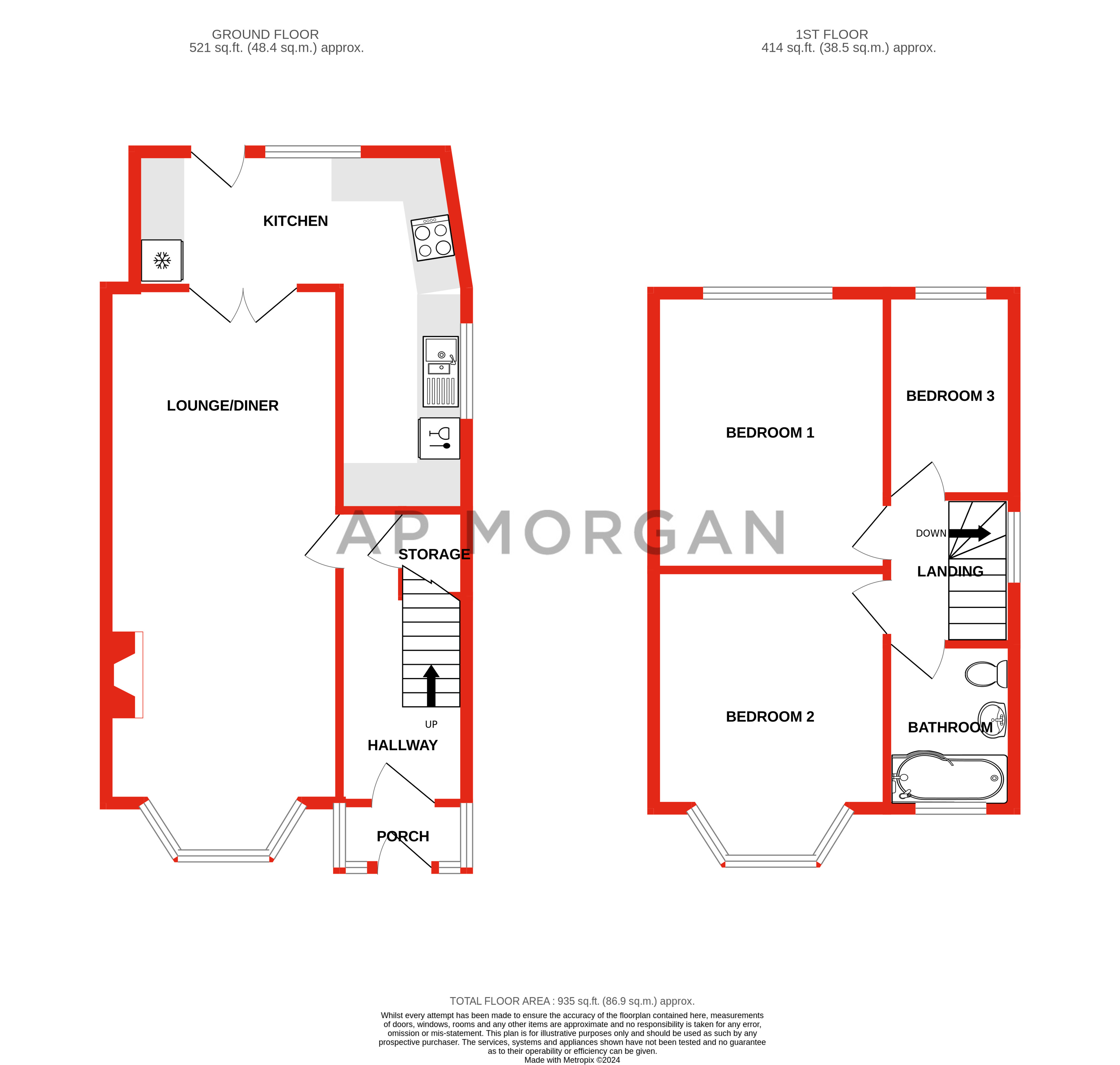 3 bed house for sale in Groveley Lane, Birmingham - Property floorplan