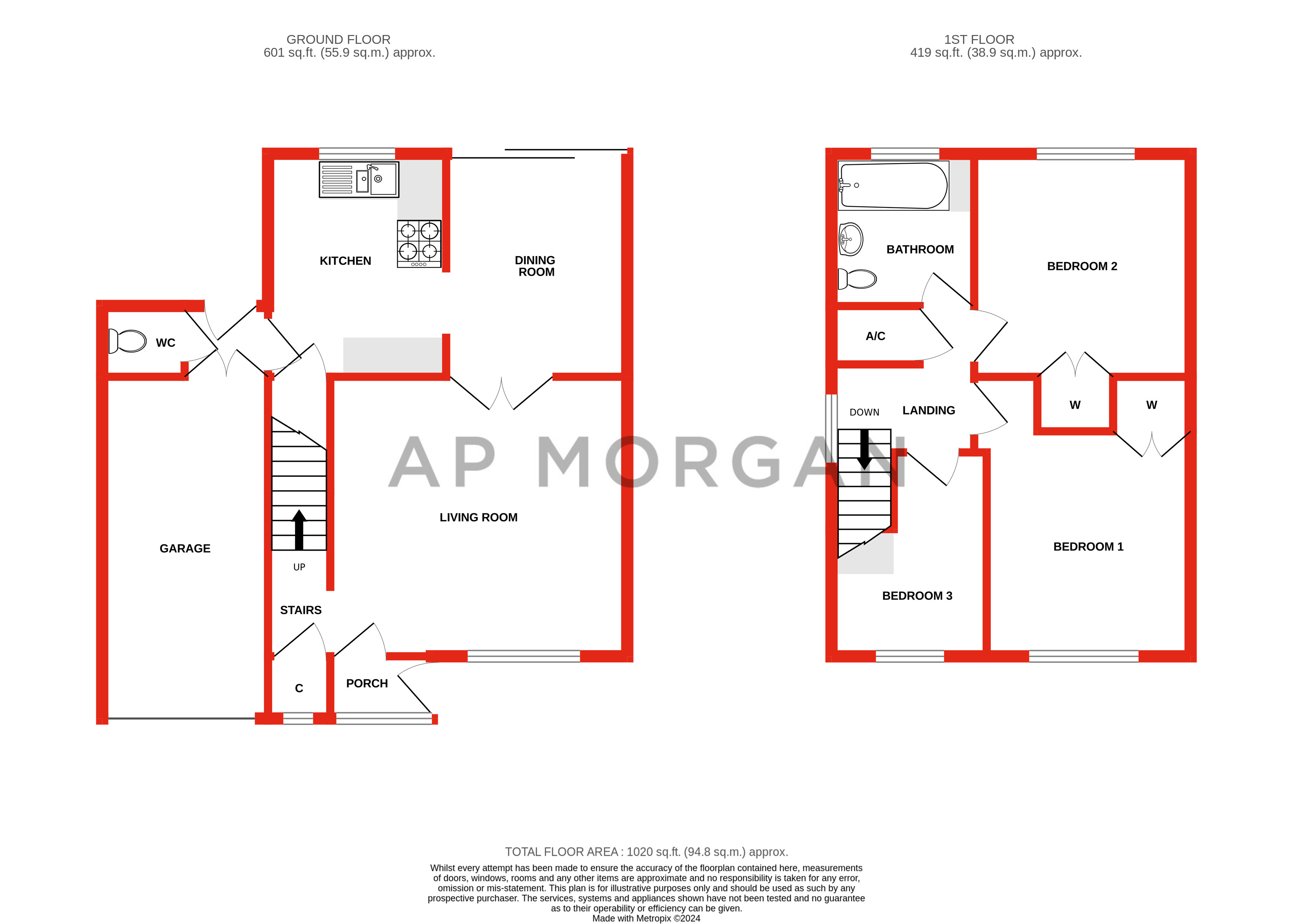 3 bed house for sale in Holmes Drive, Rubery - Property floorplan