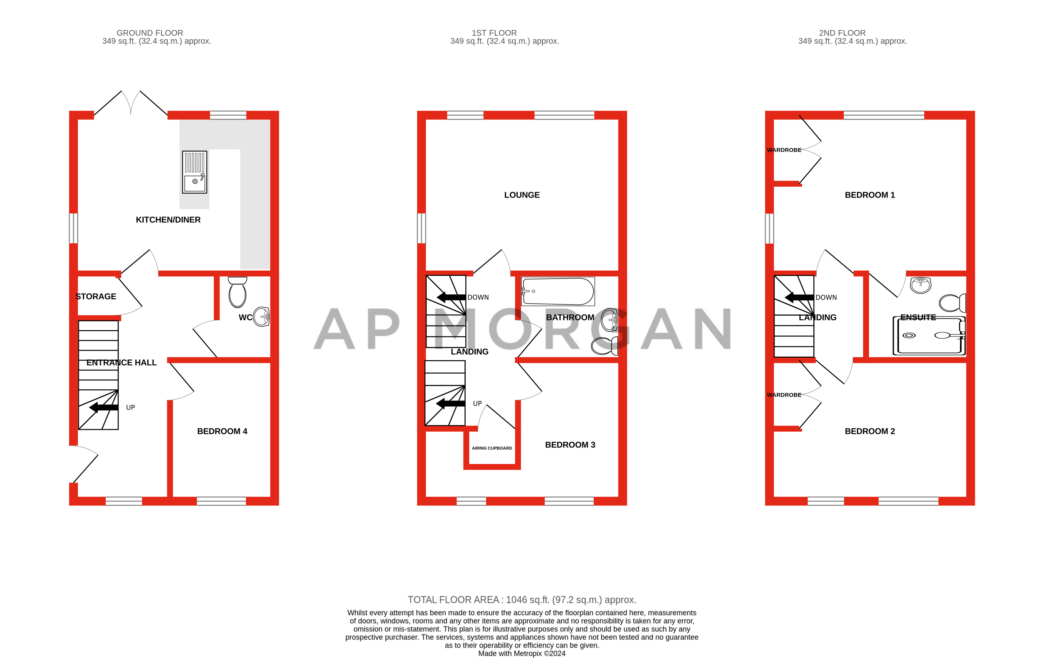 4 bed house for sale in Ash Drive, Northfield - Property floorplan