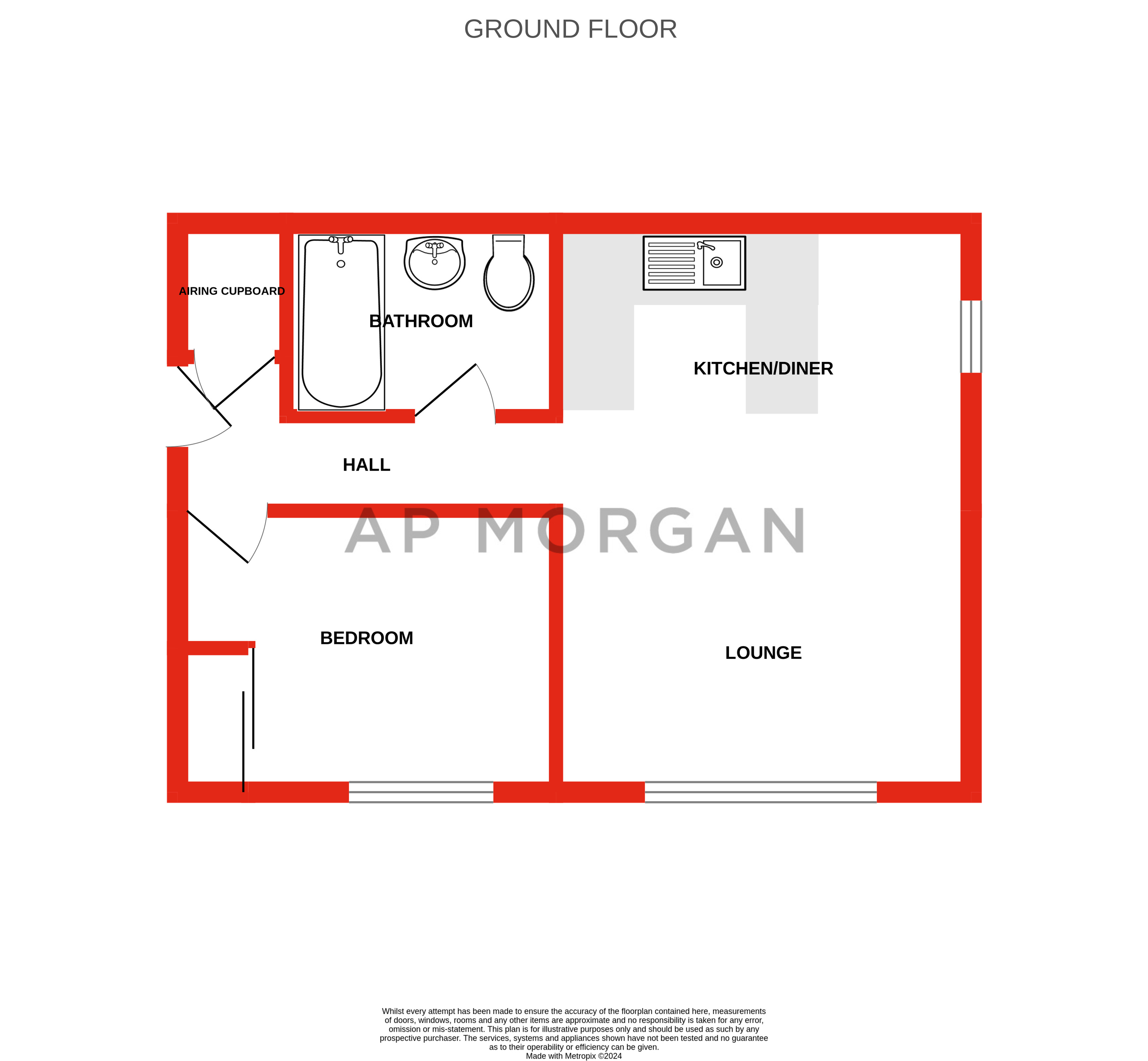 1 bed apartment for sale in Mill Brook Drive, Birmingham - Property floorplan