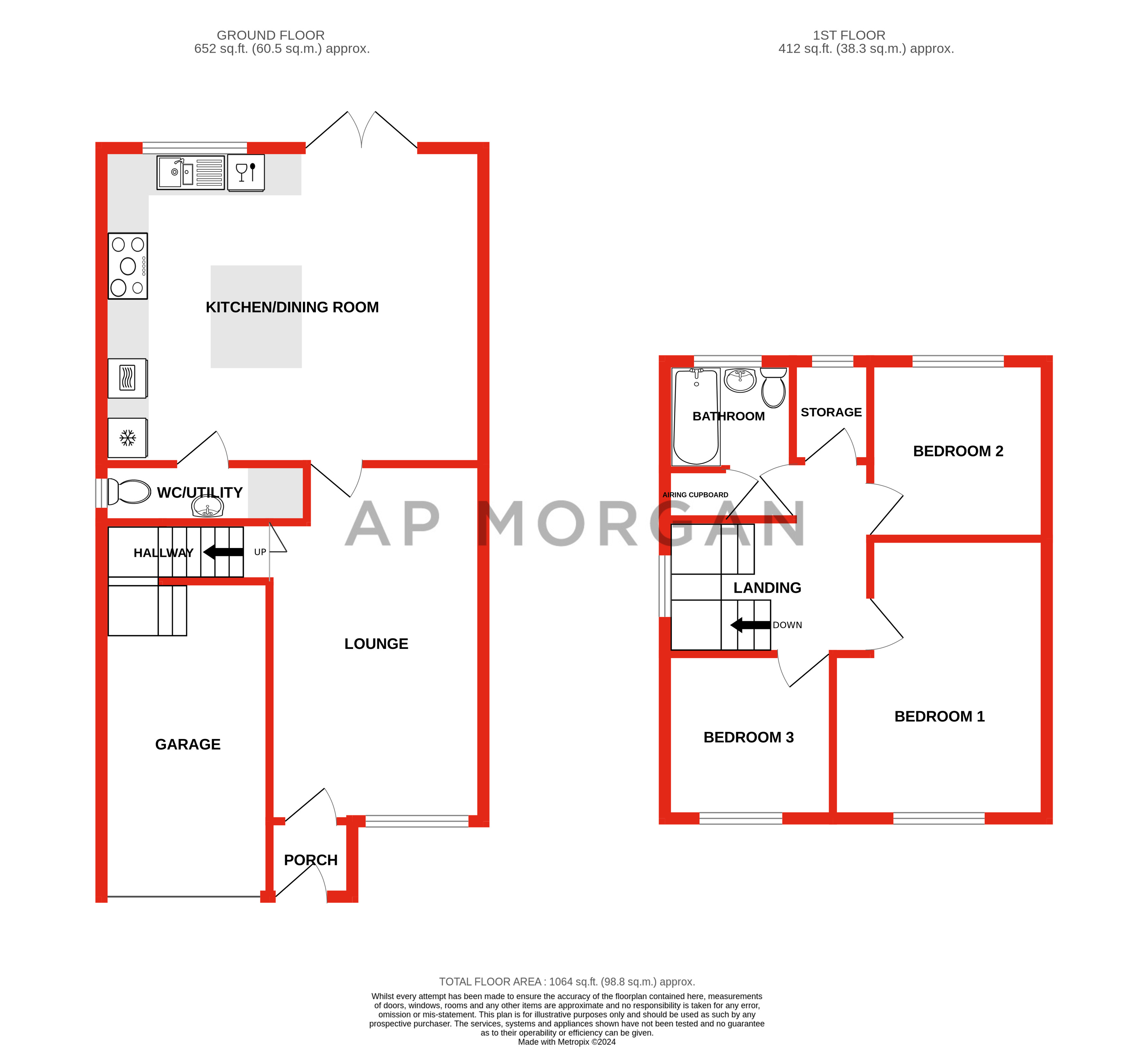 3 bed house for sale in Hagley Park Drive, Rednal - Property floorplan