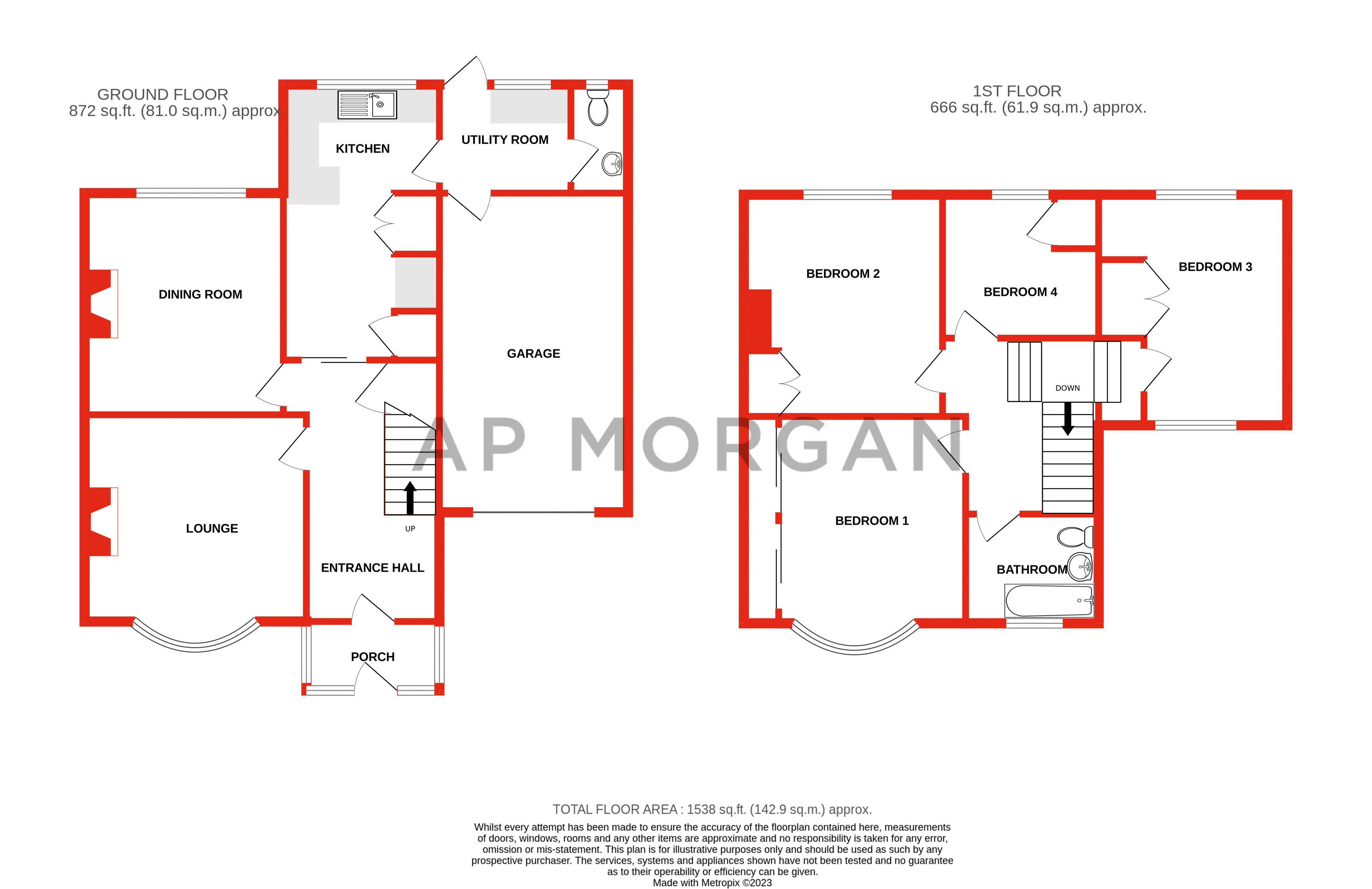 4 bed house for sale in Vicarage Road, Wollaston - Property floorplan