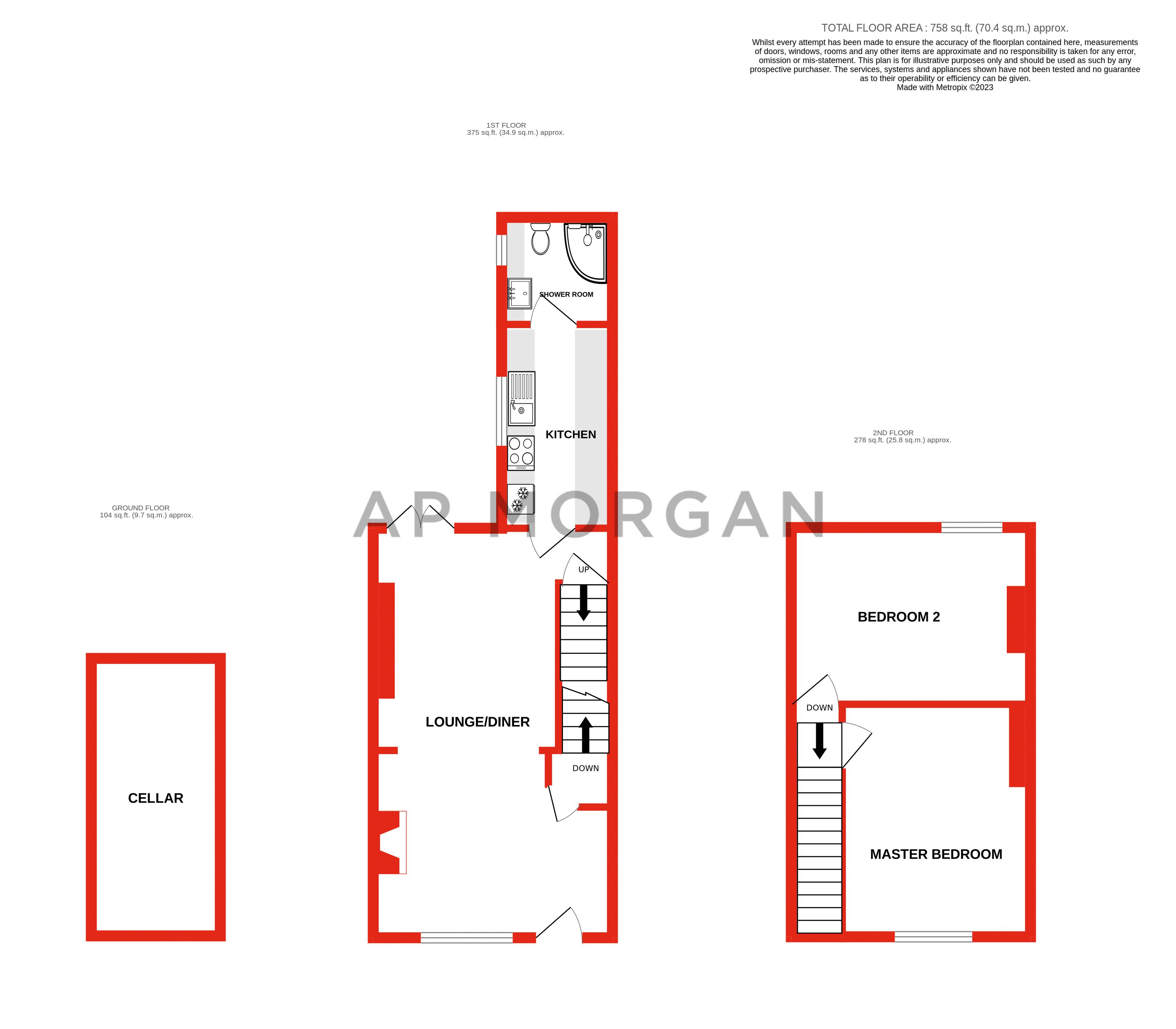 2 bed house for sale in Cobden Street, Stourbridge - Property floorplan
