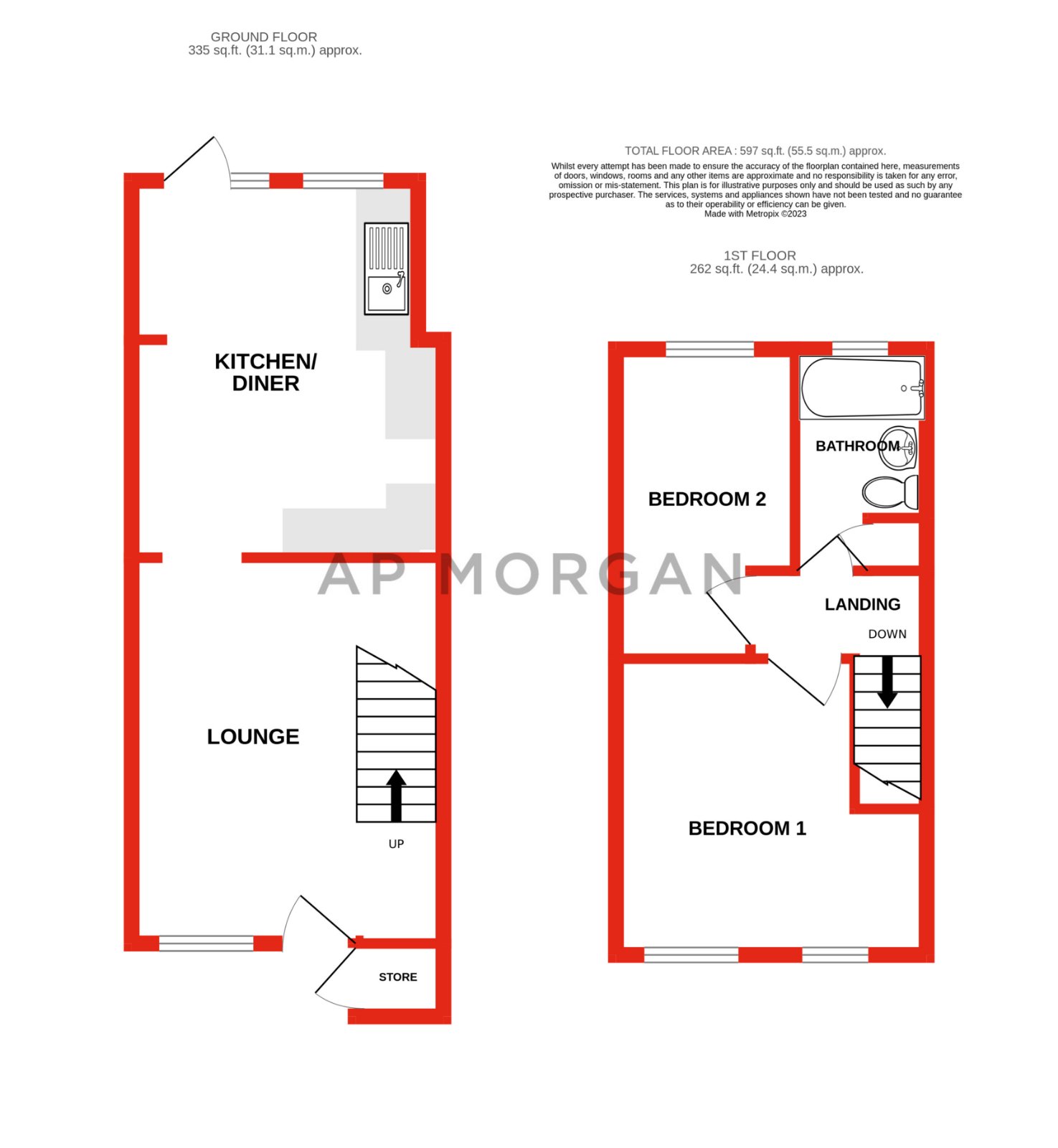 2 bed house for sale in Chapel Mews School Road, Wychbold - Property floorplan