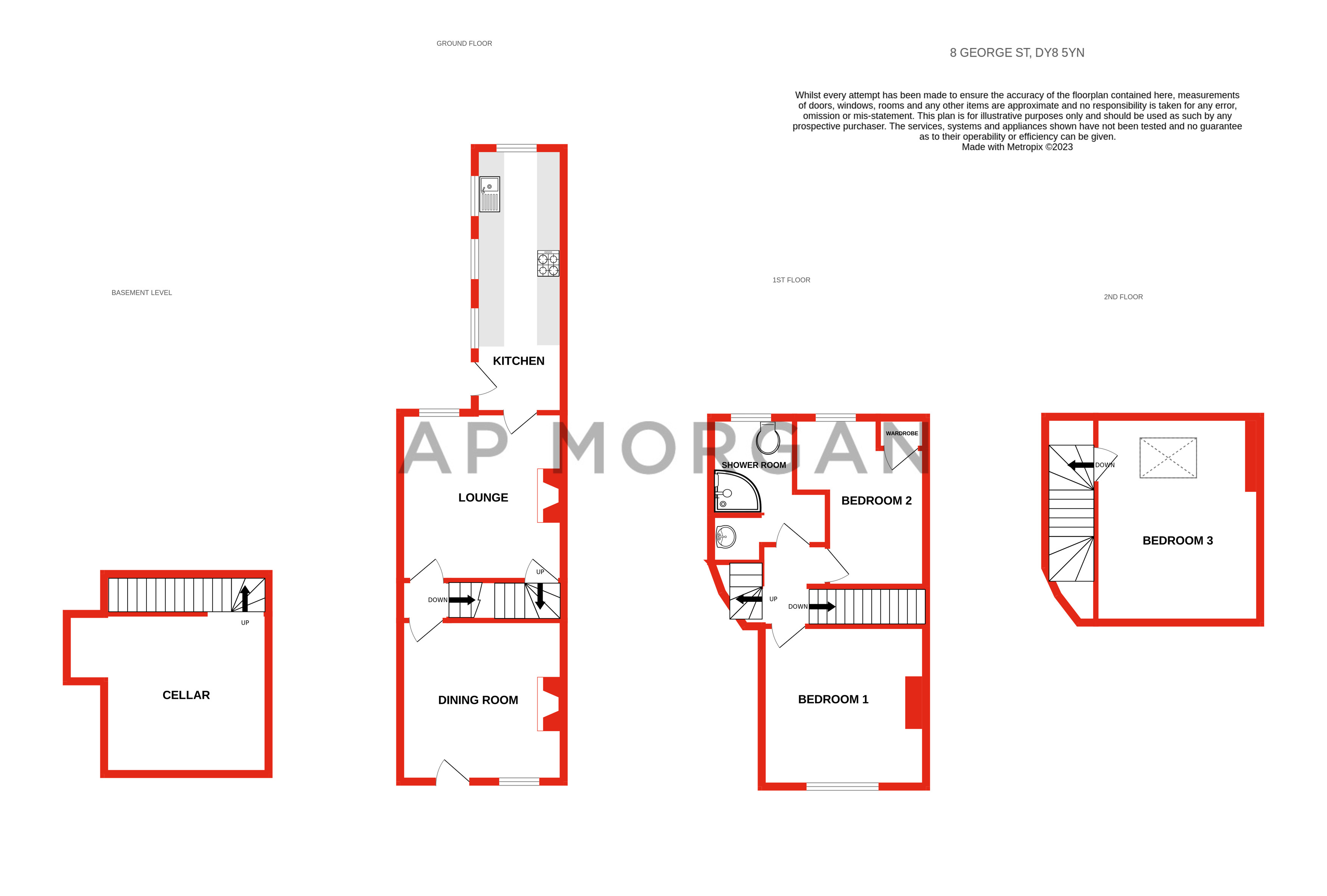 3 bed house for sale in George Street, Stourbridge - Property floorplan