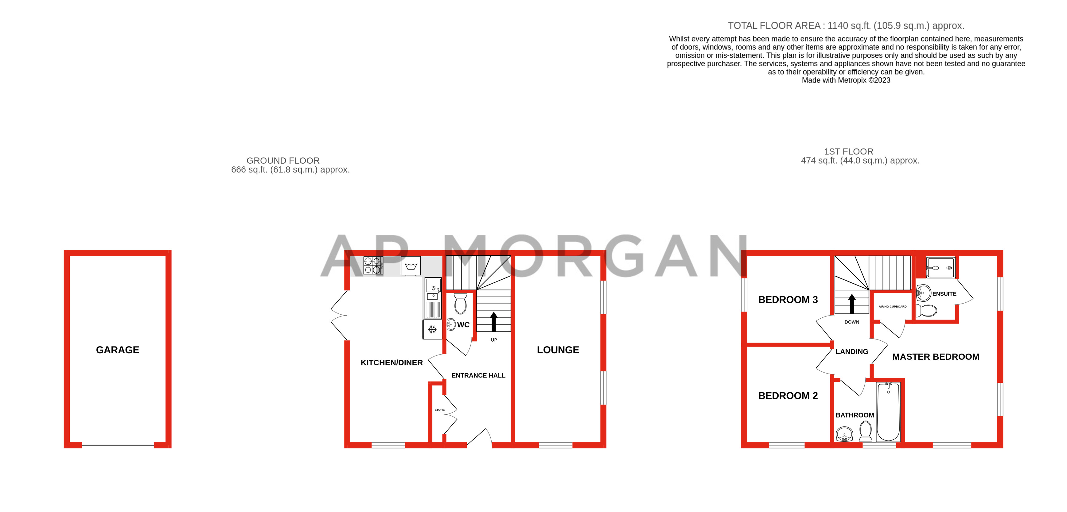 3 bed house for sale in Beech View, Lea Castle - Property floorplan
