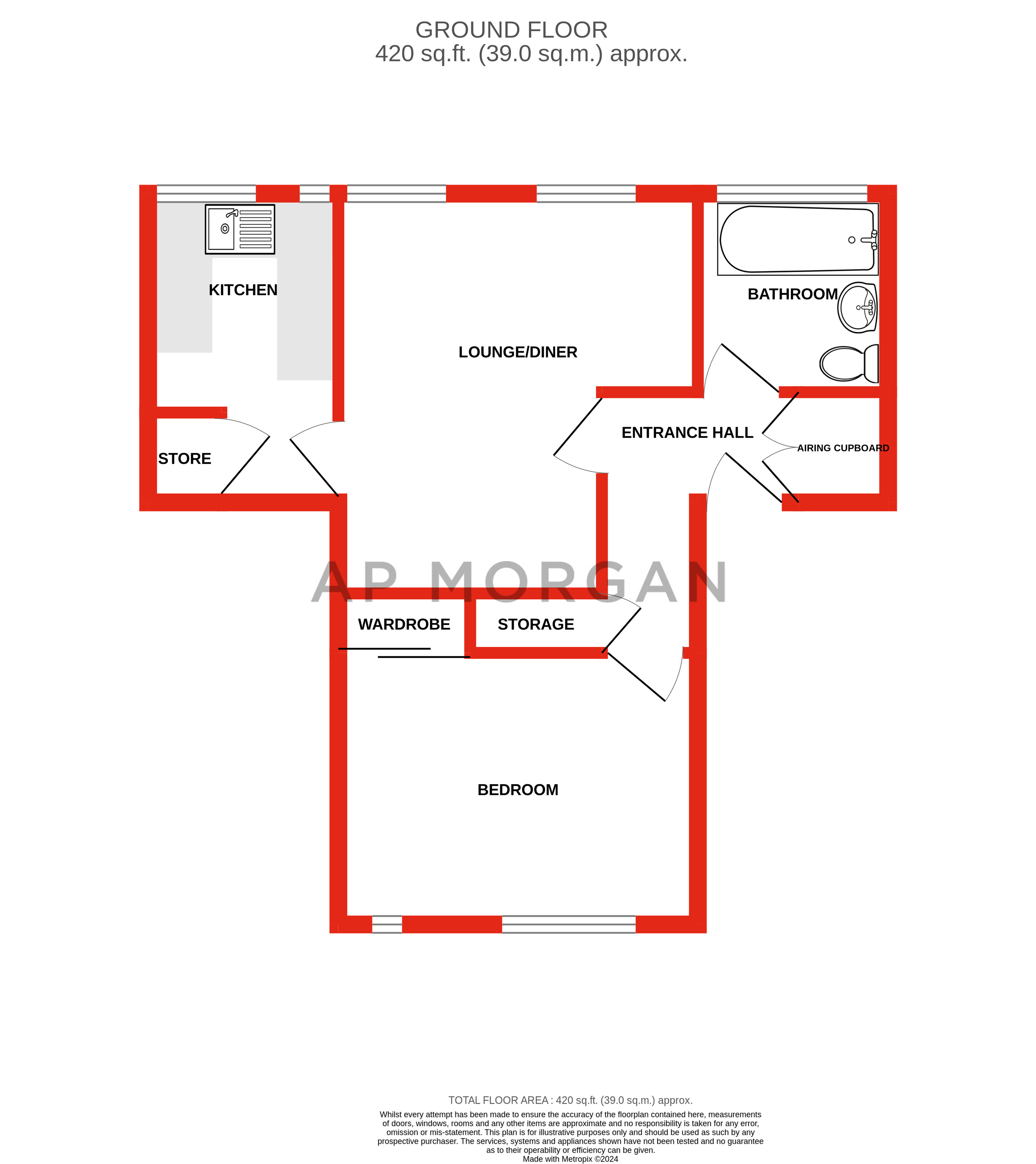 1 bed apartment to rent in Bristol Road South, Northfield - Property floorplan