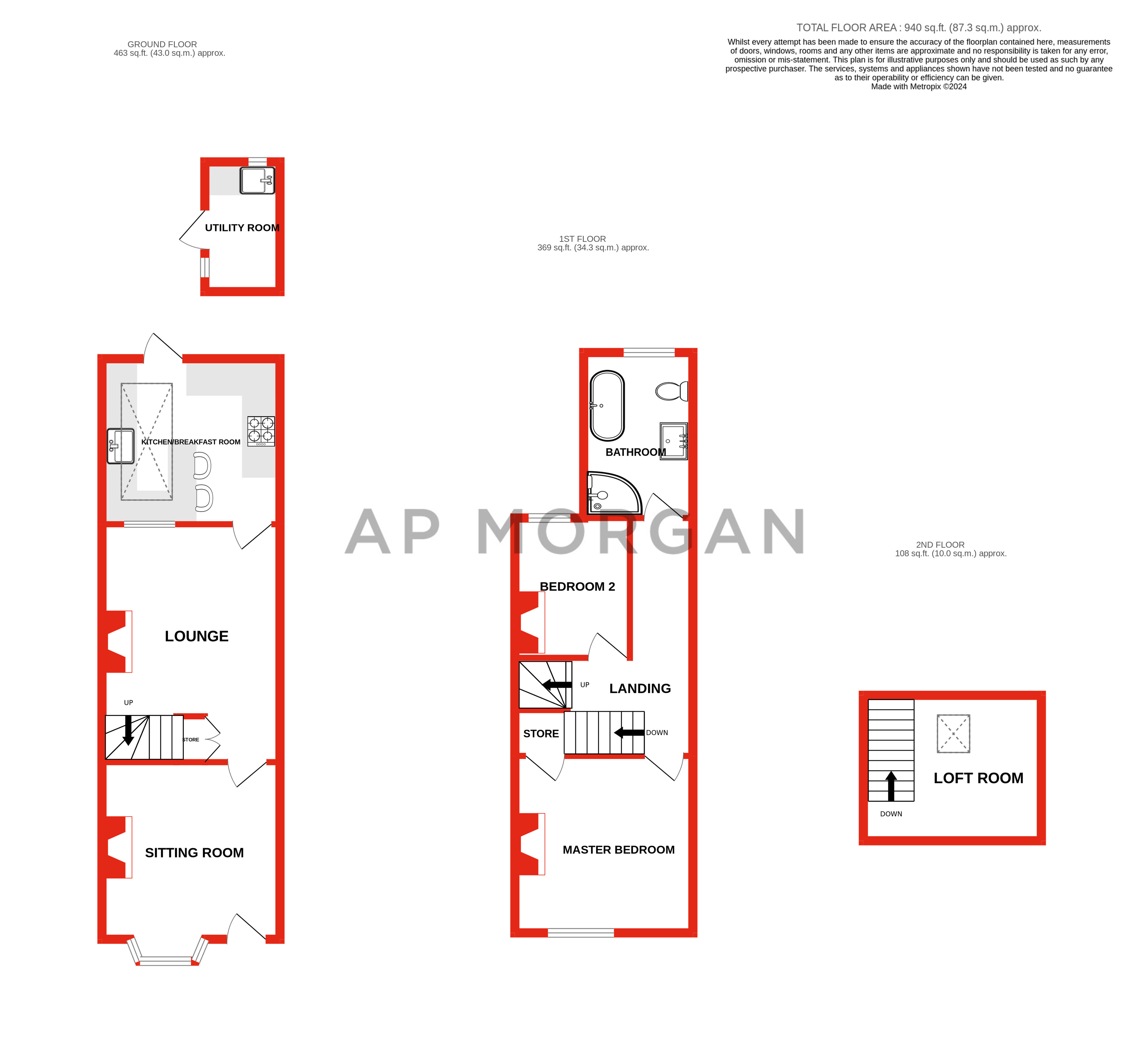 2 bed house to rent in Middlefield Road, Bromsgrove - Property floorplan
