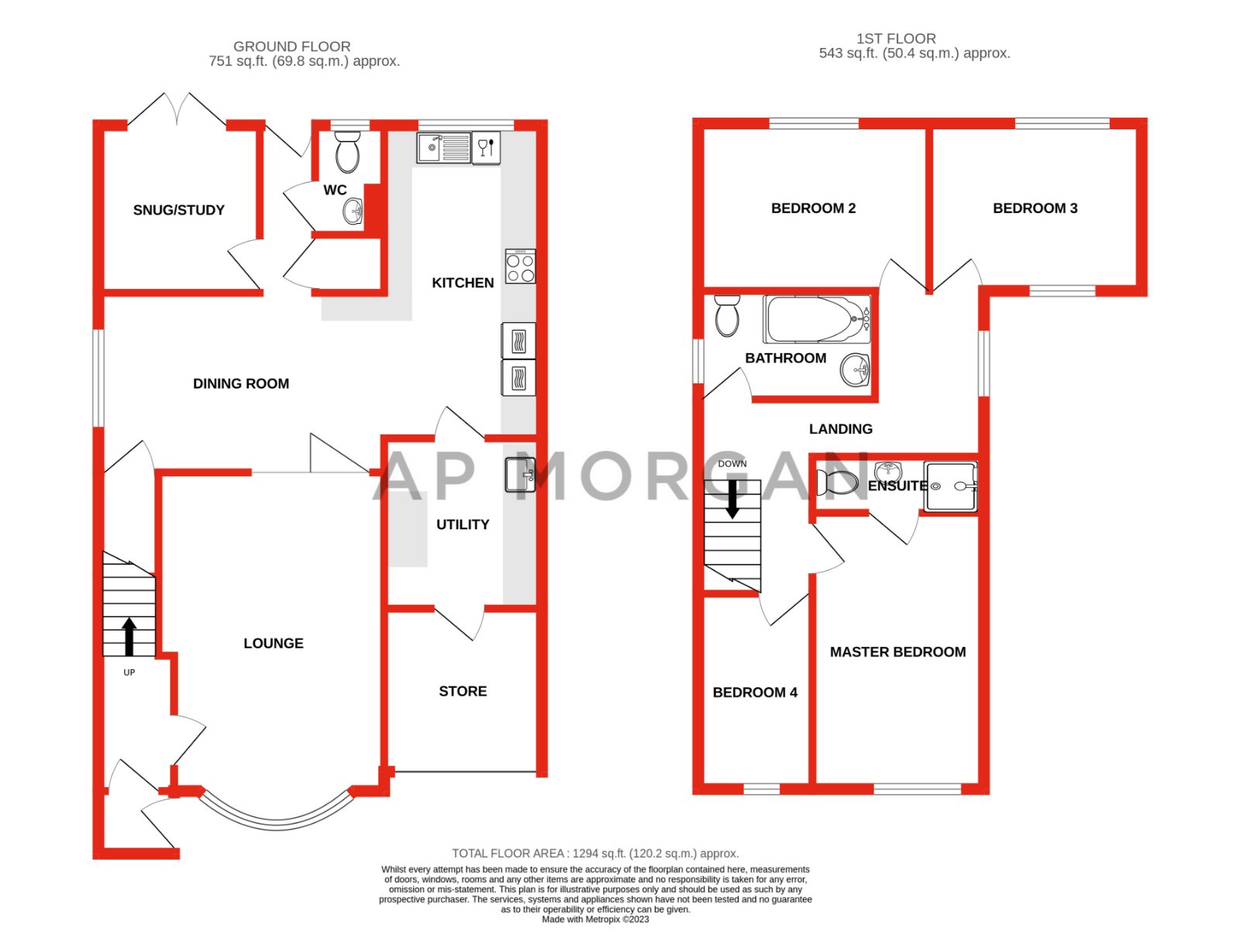 4 bed house for sale in Moorfield Drive, Bromsgrove - Property floorplan
