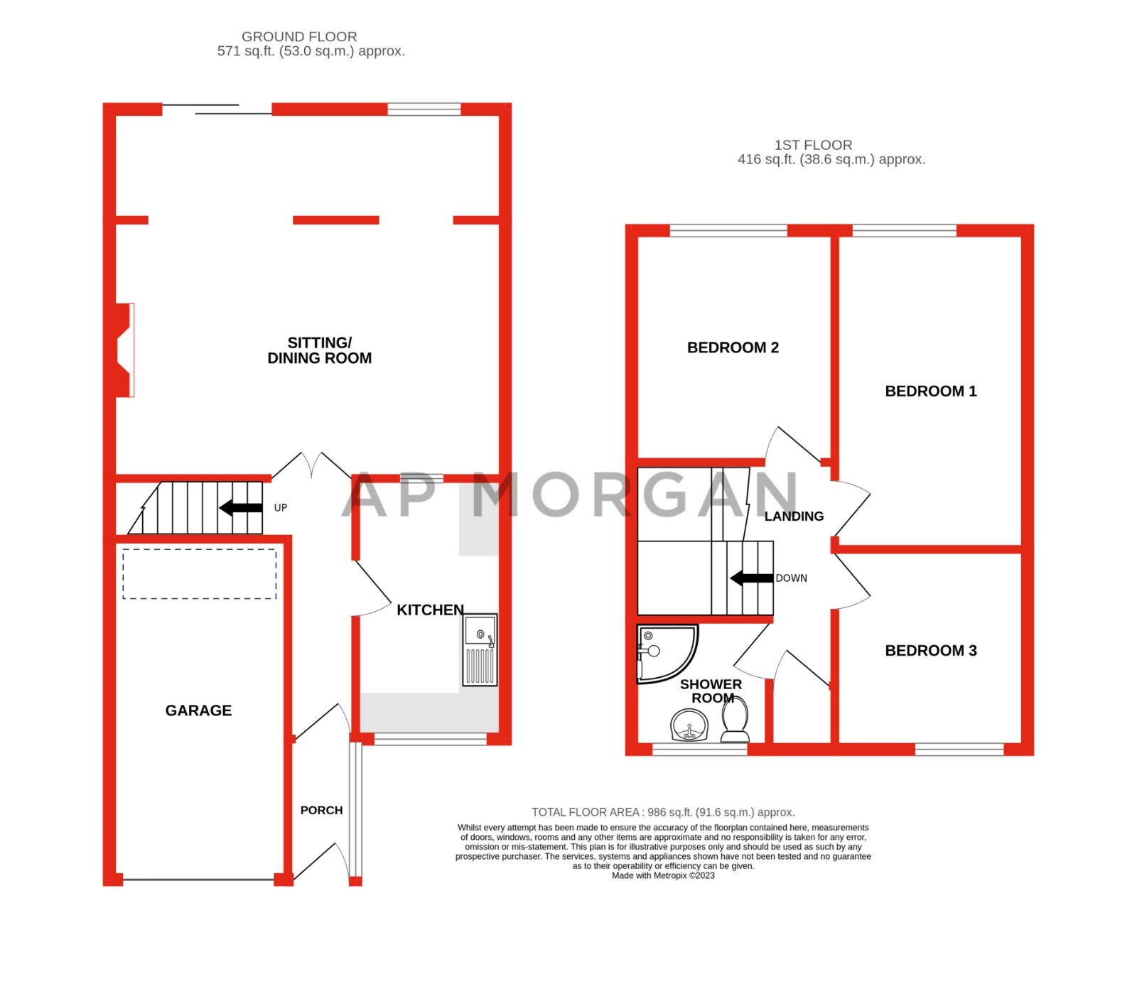 3 bed house for sale in Carnforth Road, Bromsgrove - Property floorplan