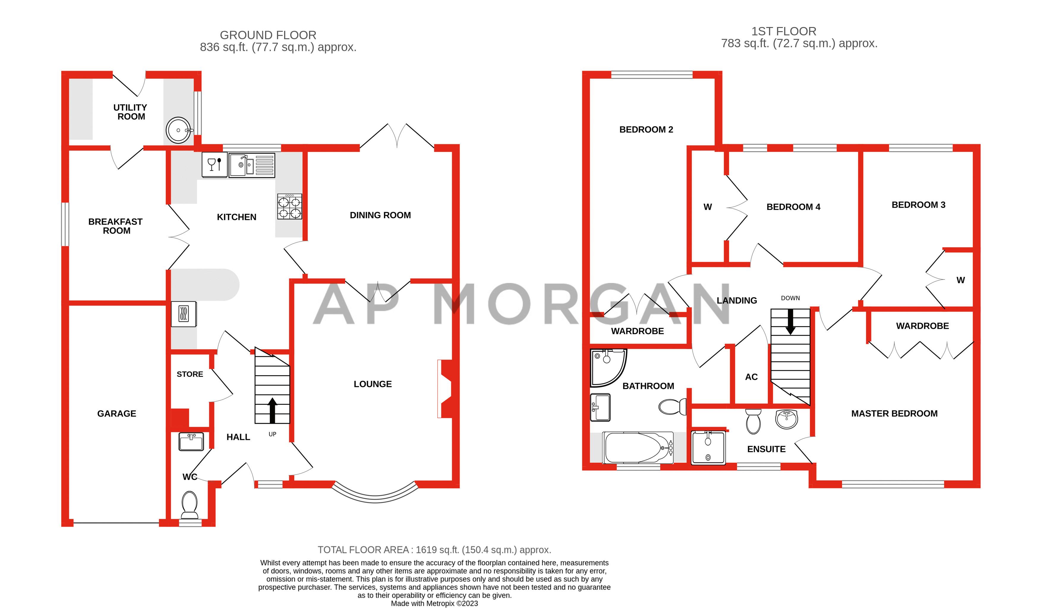 4 bed house for sale in Tythe Barn Close, Stoke Heath - Property floorplan