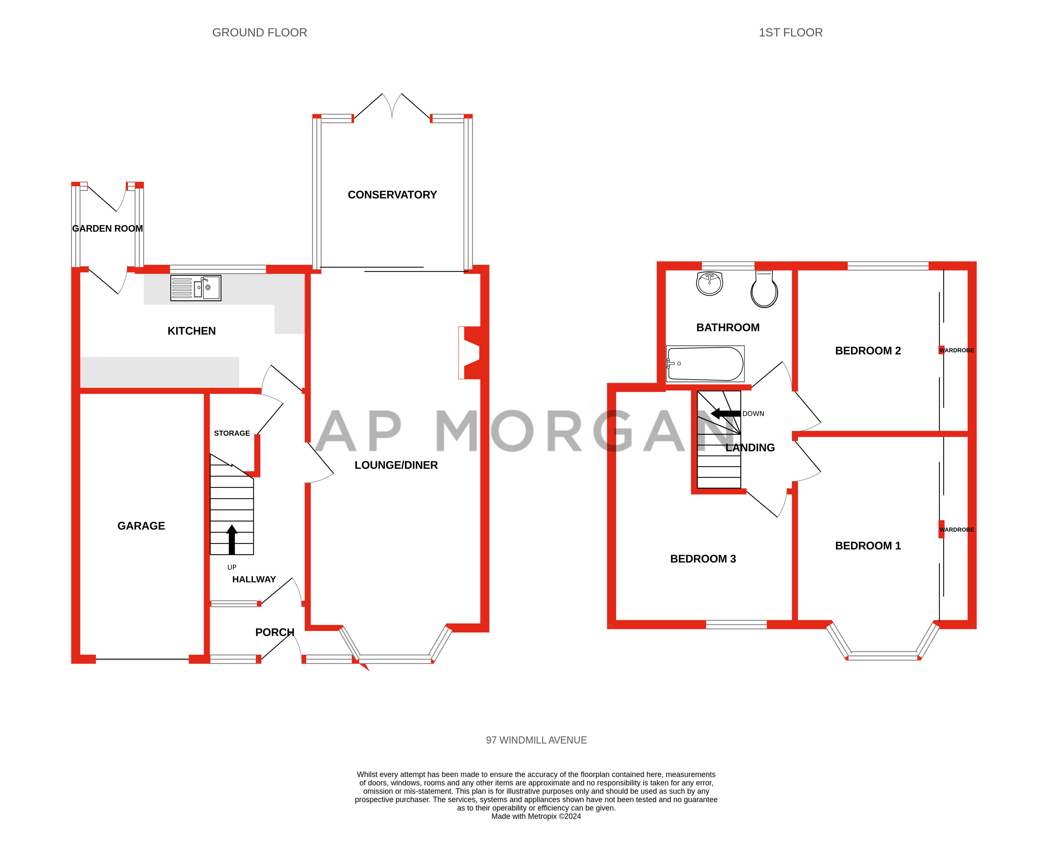 3 bed house for sale in Windmill Avenue, Rubery - Property floorplan