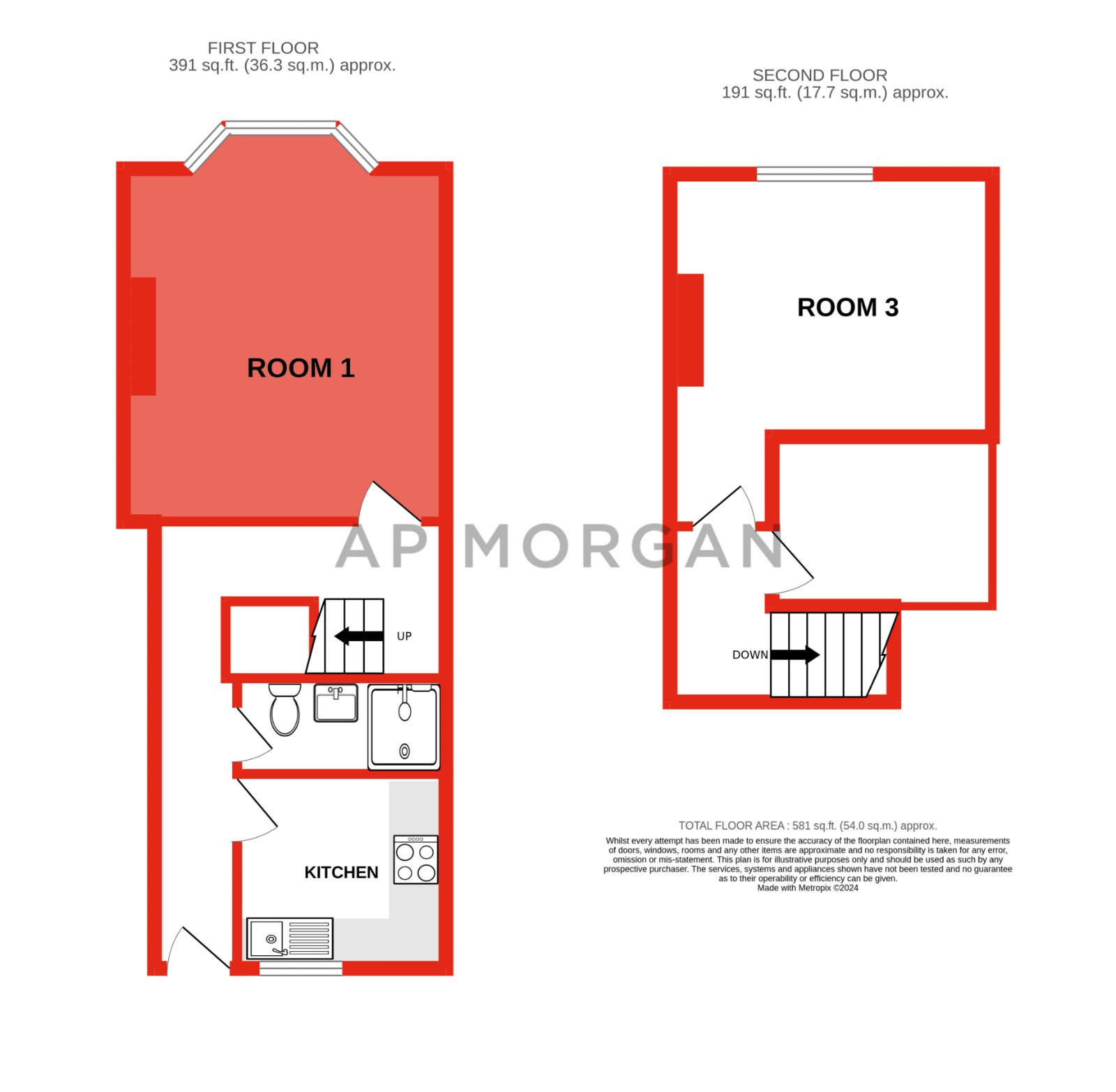 1 bed apartment to rent in Worcester Road, Bromsgrove - Property floorplan
