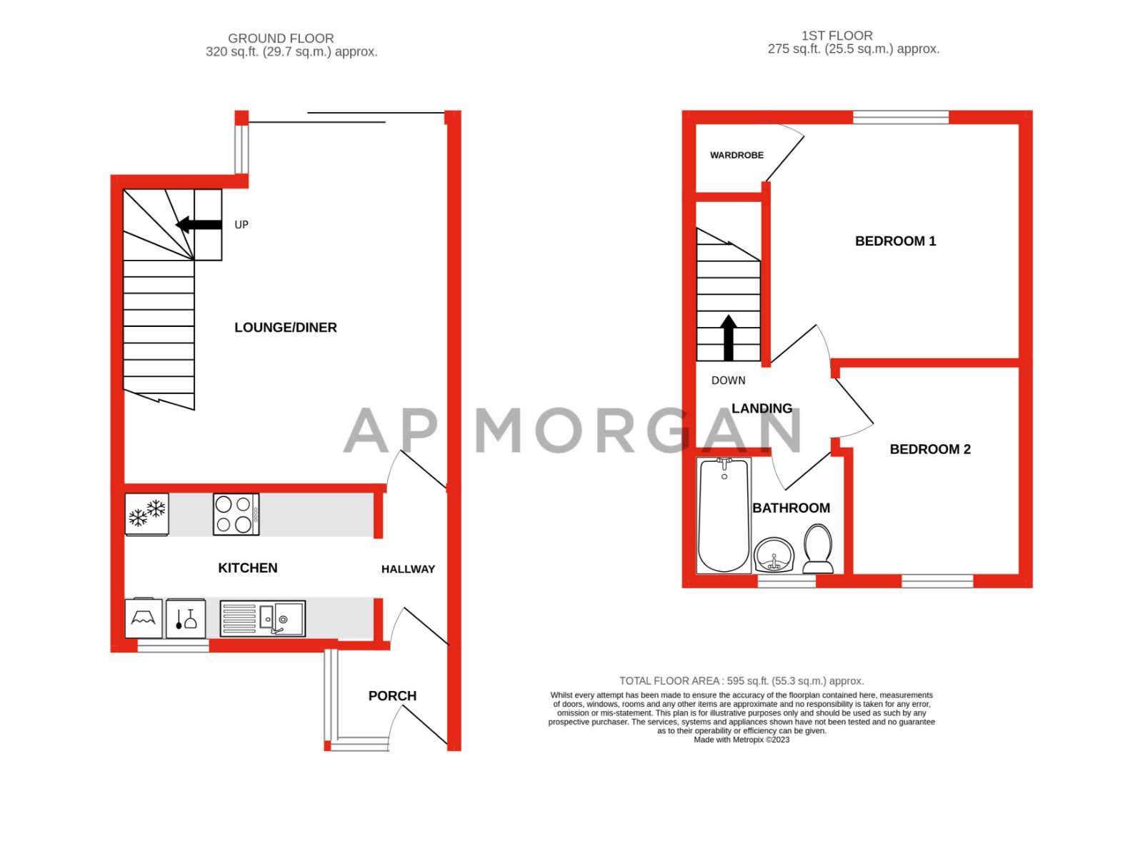 2 bed house for sale in Willow Court, Droitwich - Property floorplan