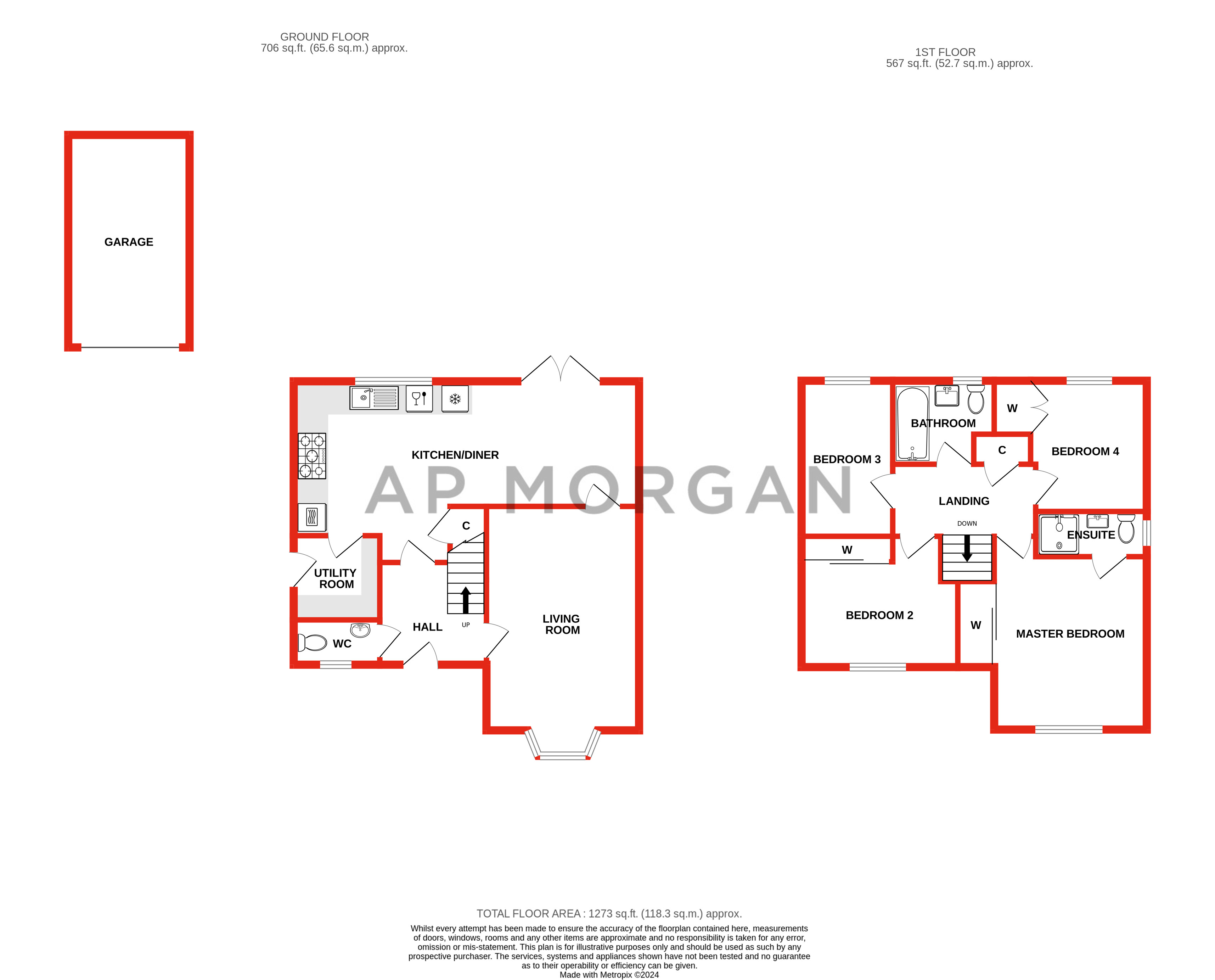 4 bed house for sale in Princethorpe Street, Bromsgrove - Property floorplan