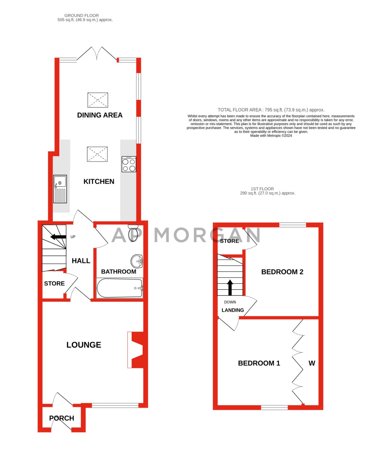 2 bed house for sale in Stoke Road, Bromsgrove - Property floorplan